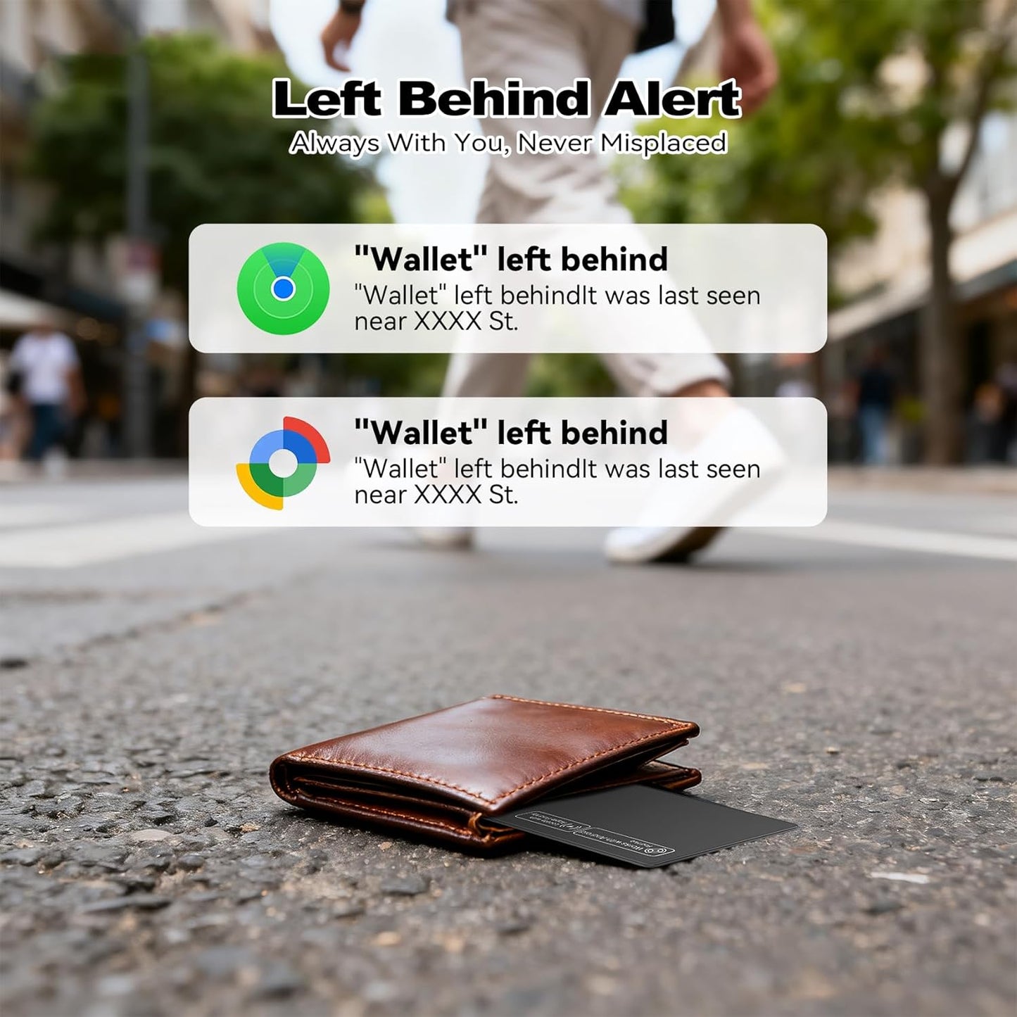 [2025 New] Wallet Tracker Card, Certifed by Apple Find My & Google's Find Hub, Android airtag, Item Locator, Credit Card Size Tracker, Card Holder Tracker, Keys, Bags (Black, 1 Pack)