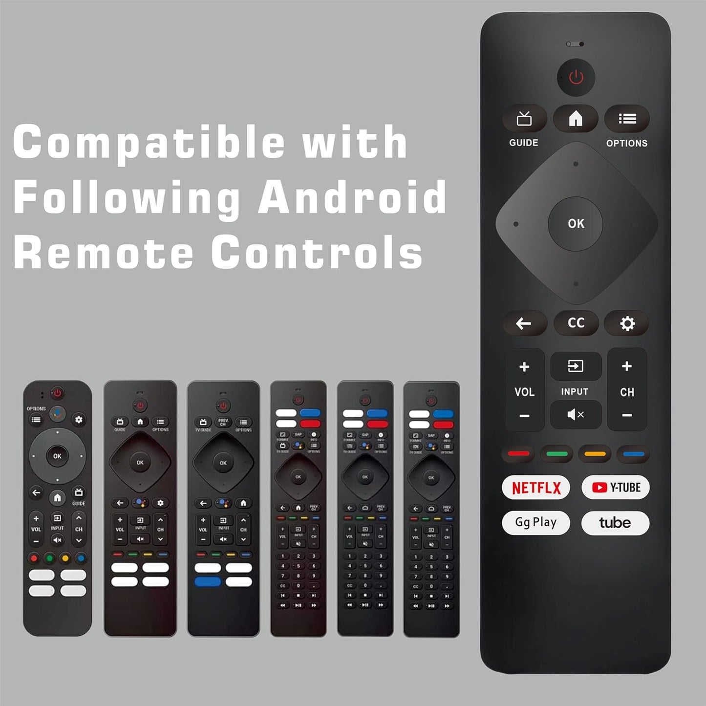 Universal Remote Control Replacement for Philips Smart TV – No Voice Function, Universal for All Philips Android/Google 4K TVs Smart TV Models (43PUL7652)