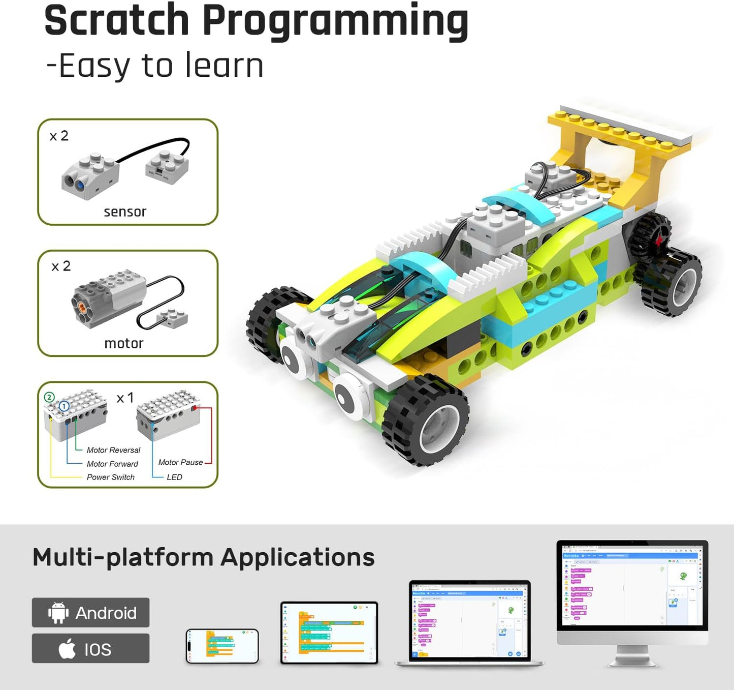 makerzoid Coding Robot Kit for Kids Ages 6+, 200+ in 1 APP Control Dinosaur Robot Toy, Educational Scratch Program Robotic Kit with 47 Video Courses, Toy for Boys Girls(600 Blocks)