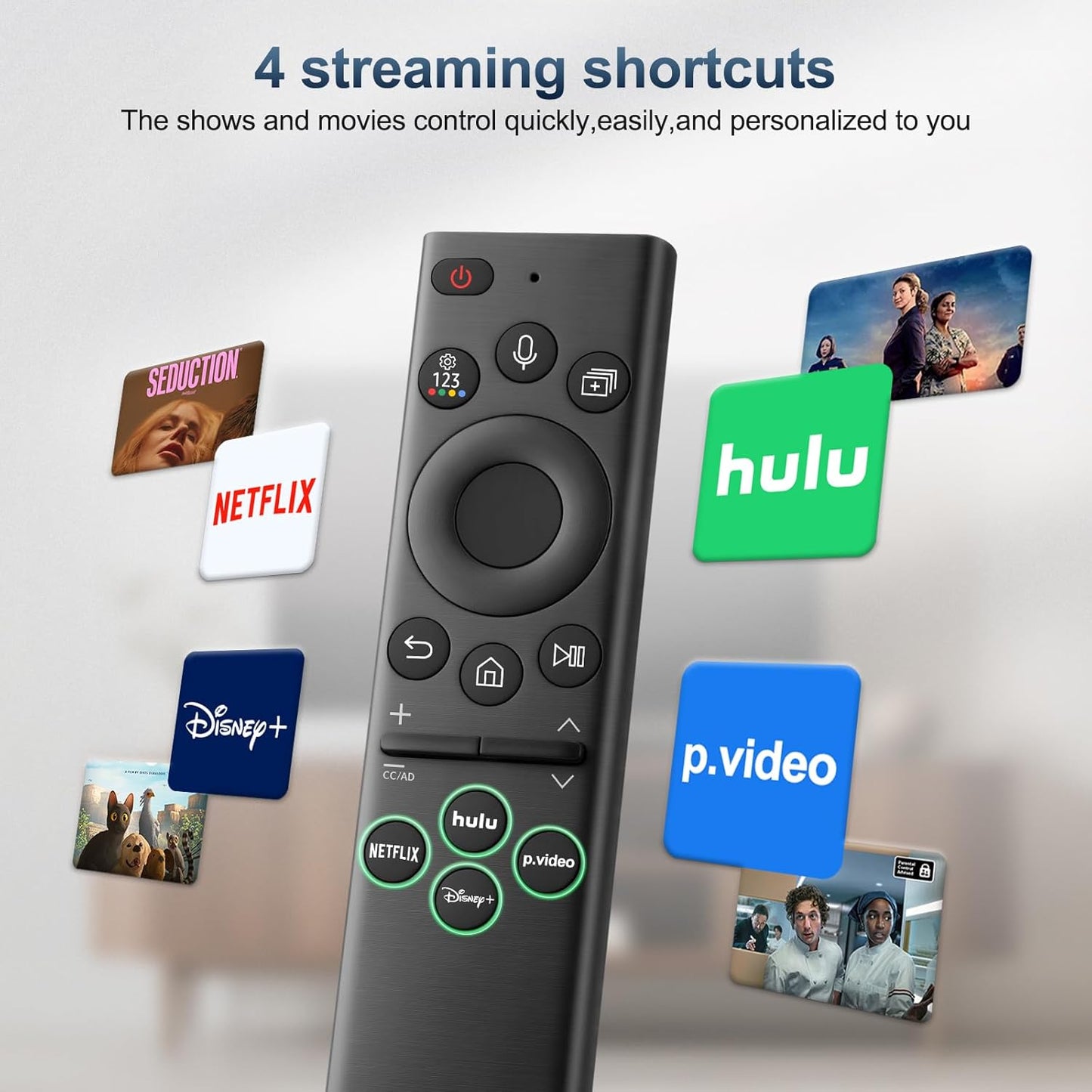 for Samsung-Smart-TV-Remote-Control-Replacement,Universal Remote for 2019 2025 Samsung Frame Curved Crystal Smart TVs, with Voice Control