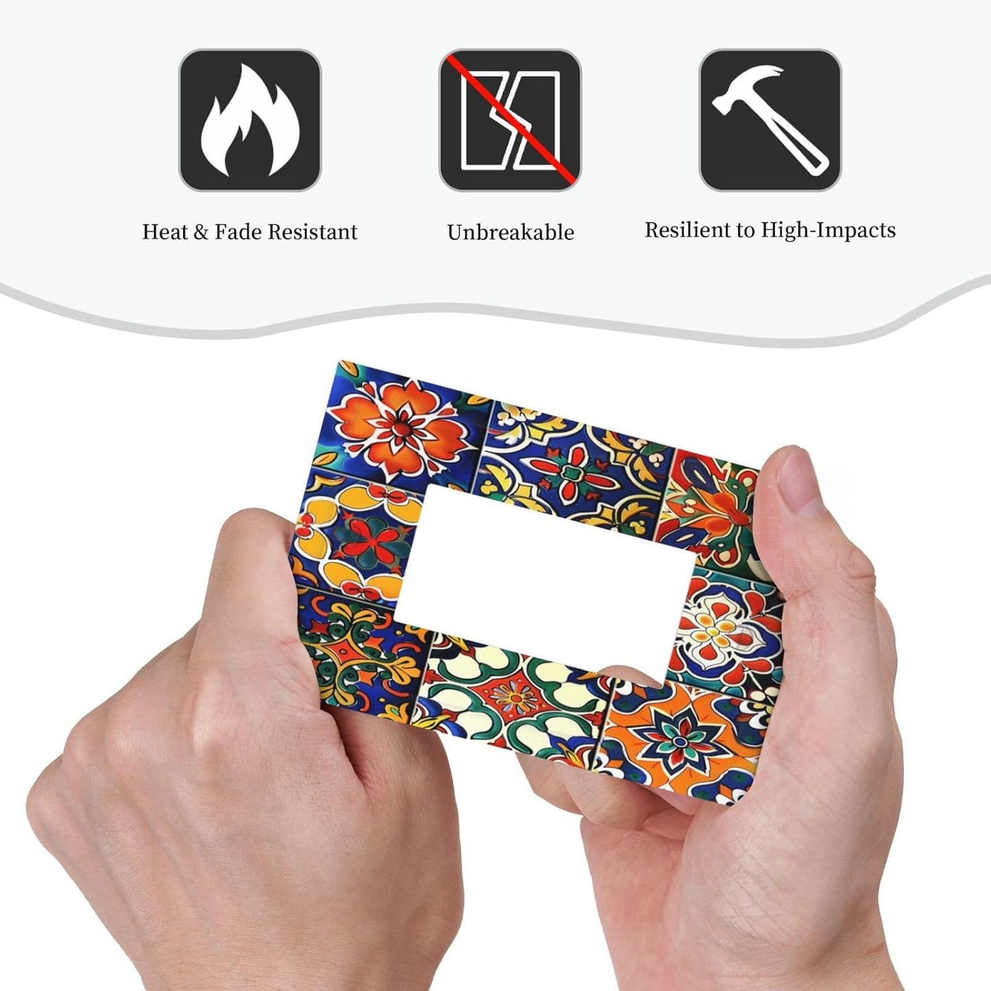 Decorative Outlet Covers Colorful Mexican Talavera Vintage Boho Floral 1 Gang Single Rocker Light Switch Cover Plate Wall Plates Gfci Faceplate For Farmhouse Cabin Decor