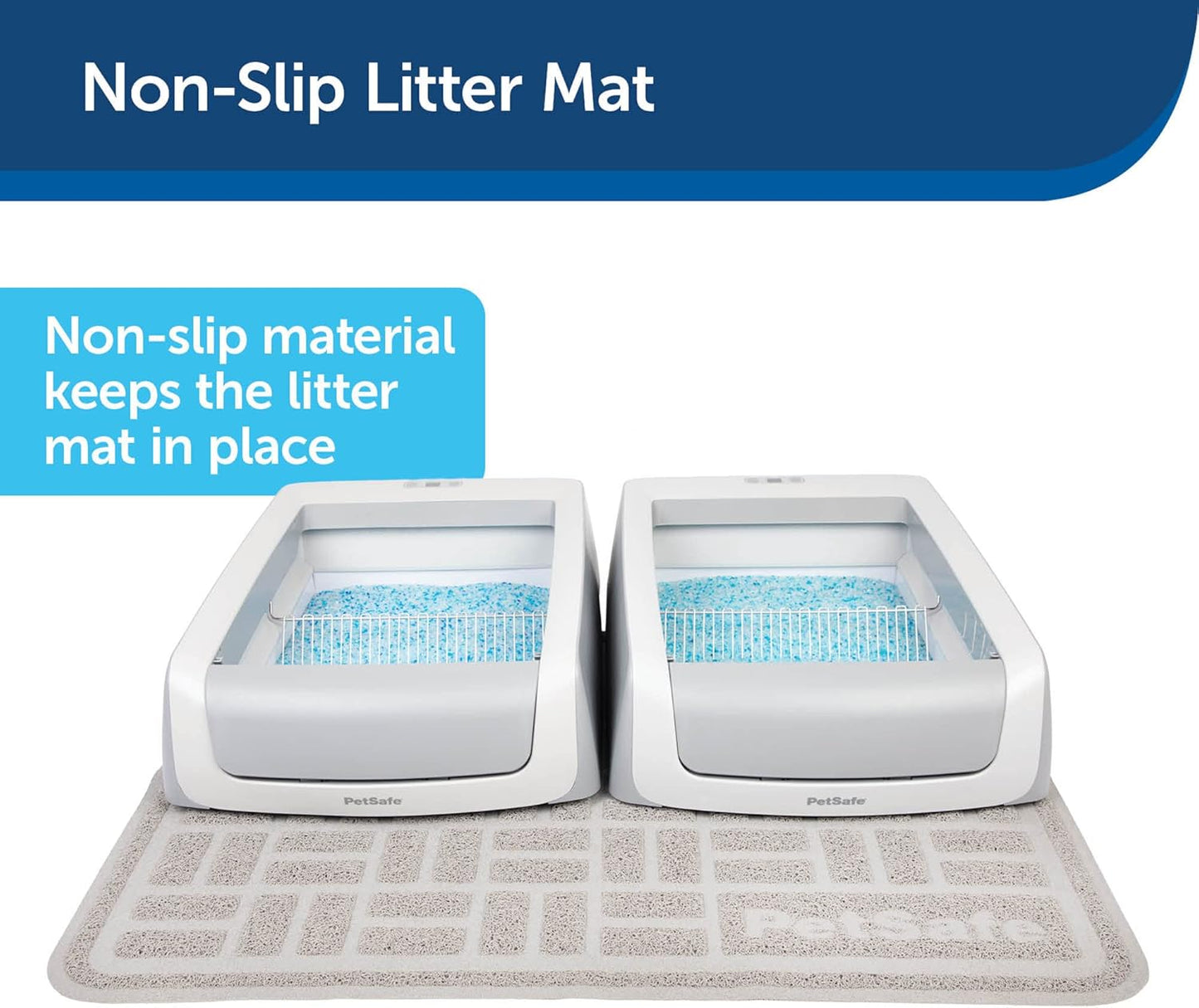 PetSafe Cat Litter Mat - Waterproof Litter Trapping Mat for Hygienic Clean Floors - Anti-Slip Double Layer Back - Cat-Friendly Texture for Sensitive Paws