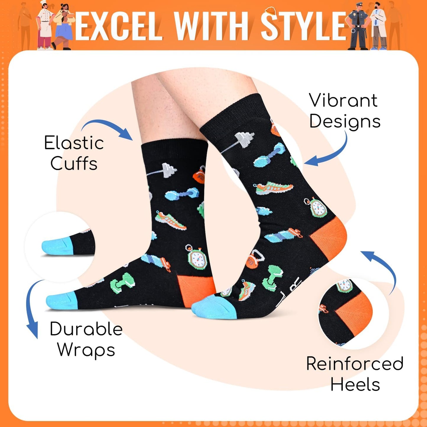 HAPPYPOP Gifts for Mechanic Personal Trainer - Photography Bus Driver Engineer Socks