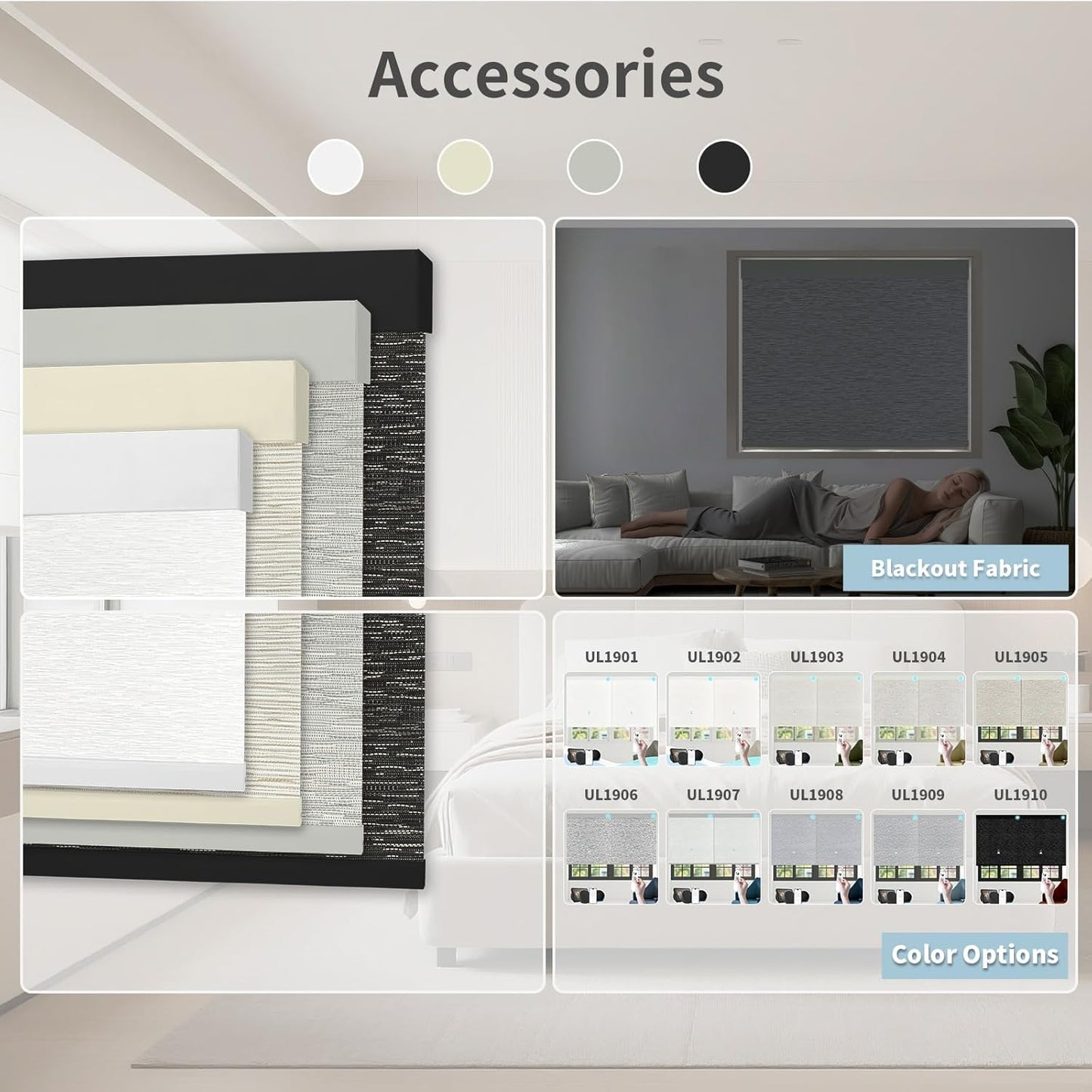Motorized Blinds with Remote Custom Size Blackout Smart Roller Shades Compatible with Alexa Google, Electric Blinds for Windows
