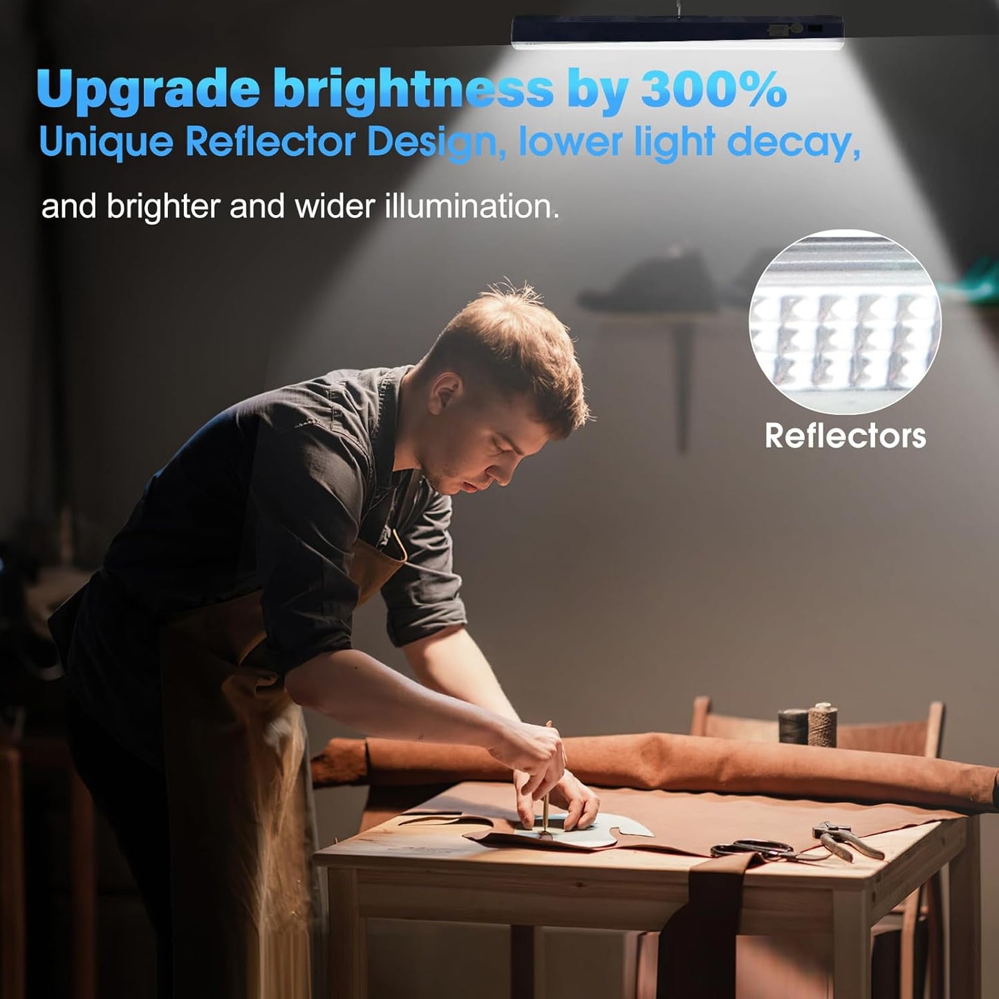 Magnetic Light BAR,15.75-inches 7500mAh 8000 Lumens Rechargeable Portable Lamp Built-in 216-LED Bulbs,with Handy Hook with 2 Magnets Endurance