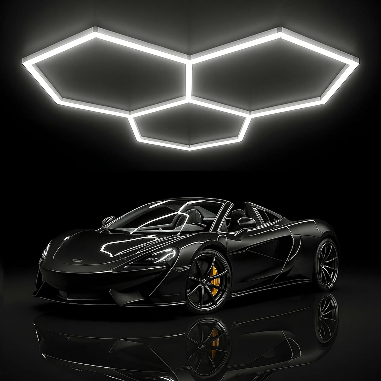 Neatfi LED Hexagon Garage Lights, 9,000 Lumens, 6500K, 90W, Hexagon Lights for Garage, Car Detailing, Auto Shops, Barber Shop, Basements, Warehouses, Beauty Salon, & Gyms (Cool White, 3 Hex)