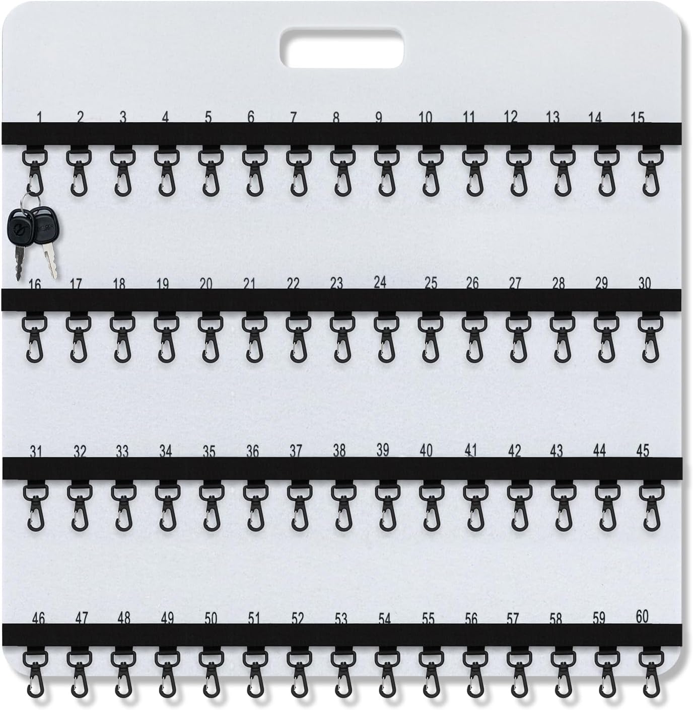 24'' x 24'' Key Rack Wall Mount with 38 Numbered Self Closing Hooks Felt Key Holder Board Storage for Car Dealer Property Manager Valet Parking Residential Small Businesses