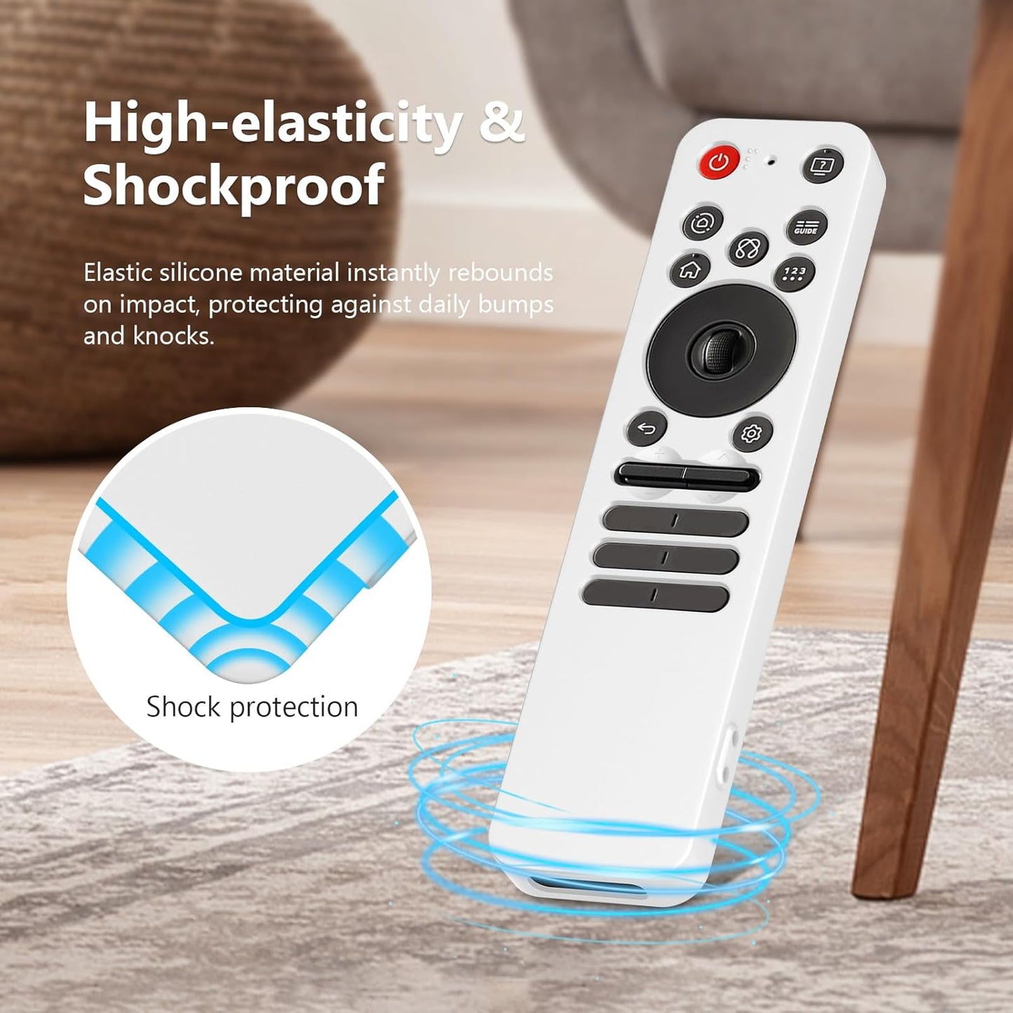 LEFXMOPHY Silicone Remote Cover for LG MR25GA Protective Case Compatible with 2025 LG OLED Smart TV C5 B5 G5 M5 Series Remote - White