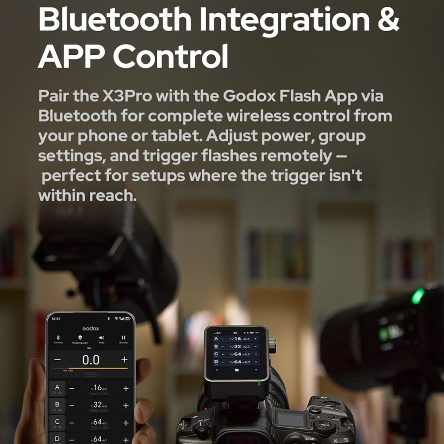 Godox X3 Pro S X3Pro S Touchscreen TTL Flash Trigger for Sony, 2.4G Wireless, 2.4" LCD Screen, Bluetooth Integration & APP Control, Wireless Speedlight Transmitter for Sony Cameras(Godox X3-S Upgrade)