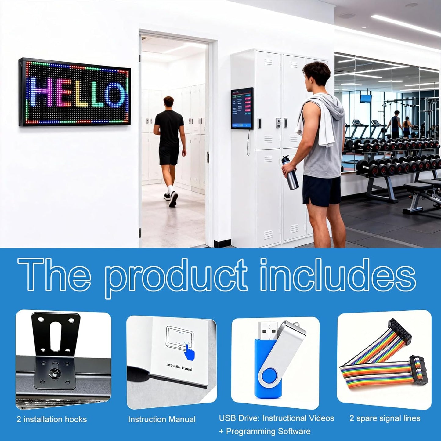 Programmable Led Sign Outdoor Digital Signs For Business Scrolling Electronic Message Board Wifi Control Display Screen Panel Custom Full Color Advertising P10(26" * 14")