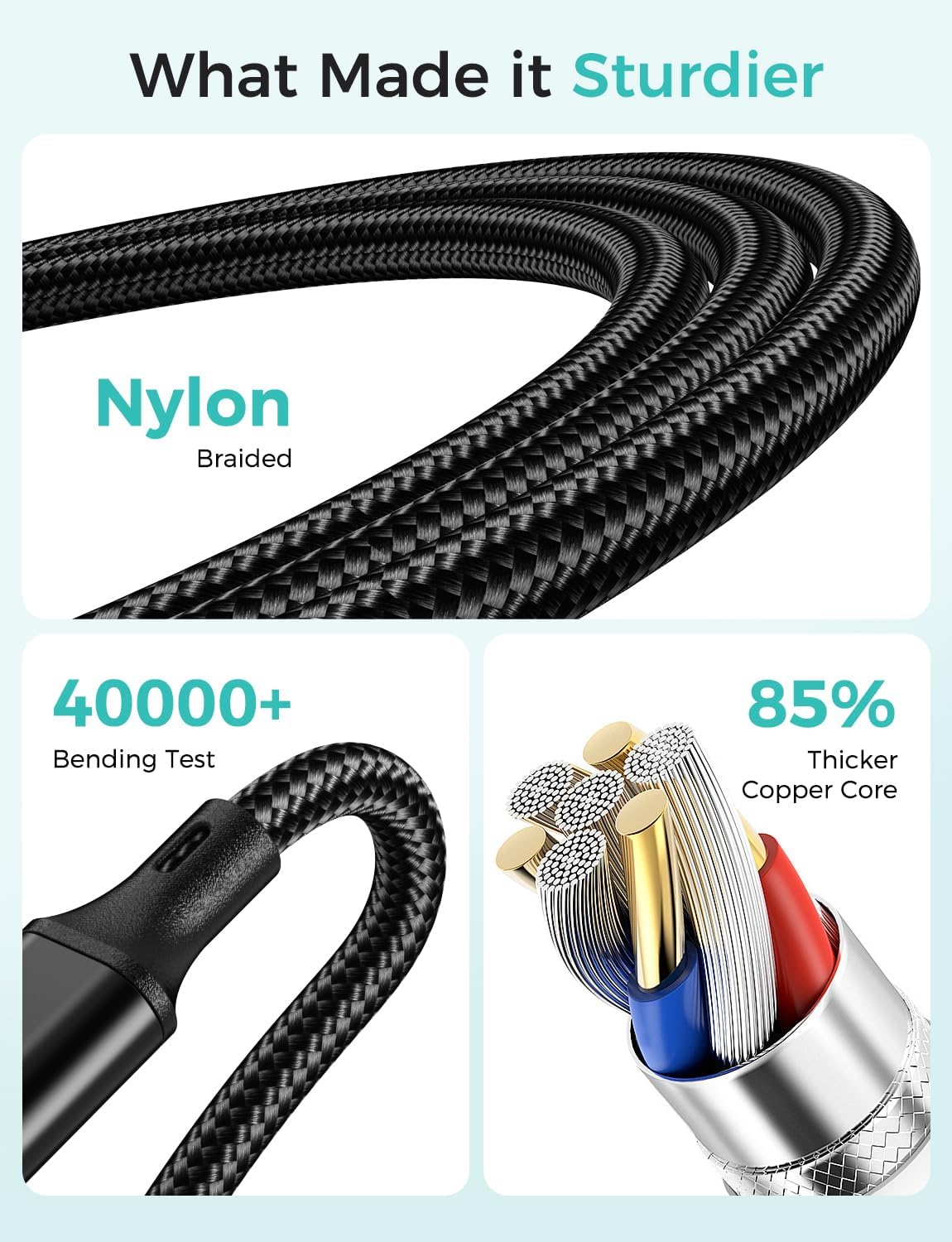 2Pack Multi Charging Cable for Apple Watch Charger 4 in 1 Travel Essentials RV Camping Essentials USB C/L/Micro Compatible with iWatch Series 11-1/iPhone 17/16/15/Android Airplane Gadgets-4FT/Black