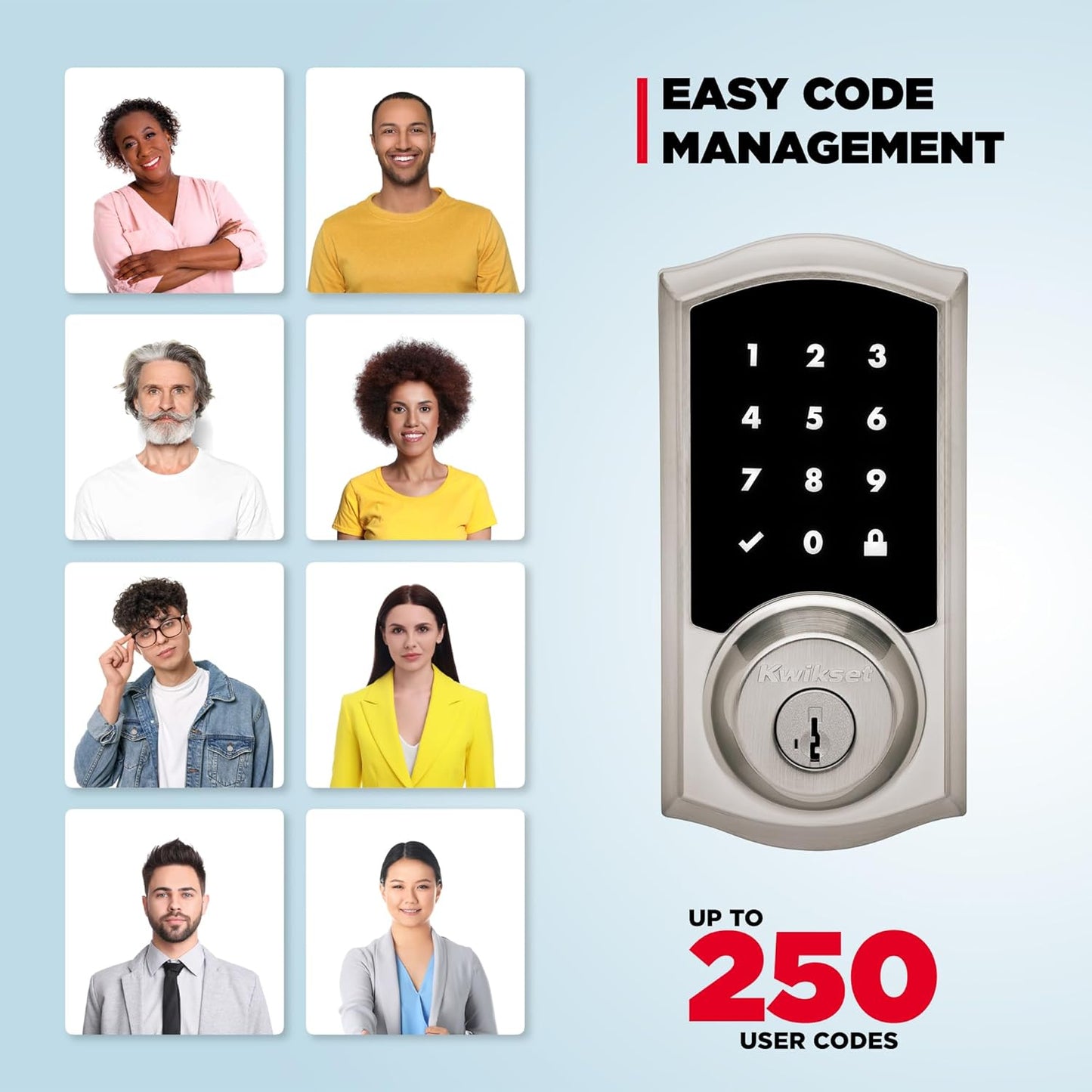 Kwikset HomeConnect 918 Traditional Z-Wave Long Range Enabled Touchscreen Lock Works with Ring Alarm, Samsung SmartThings Hub Required, Sold Seperately in Satin Nickel