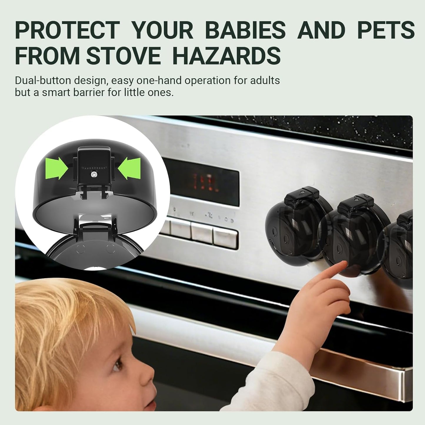 Stove Knob Safety Covers for Child, Gas Stove Knob Locks (5 Pack)
