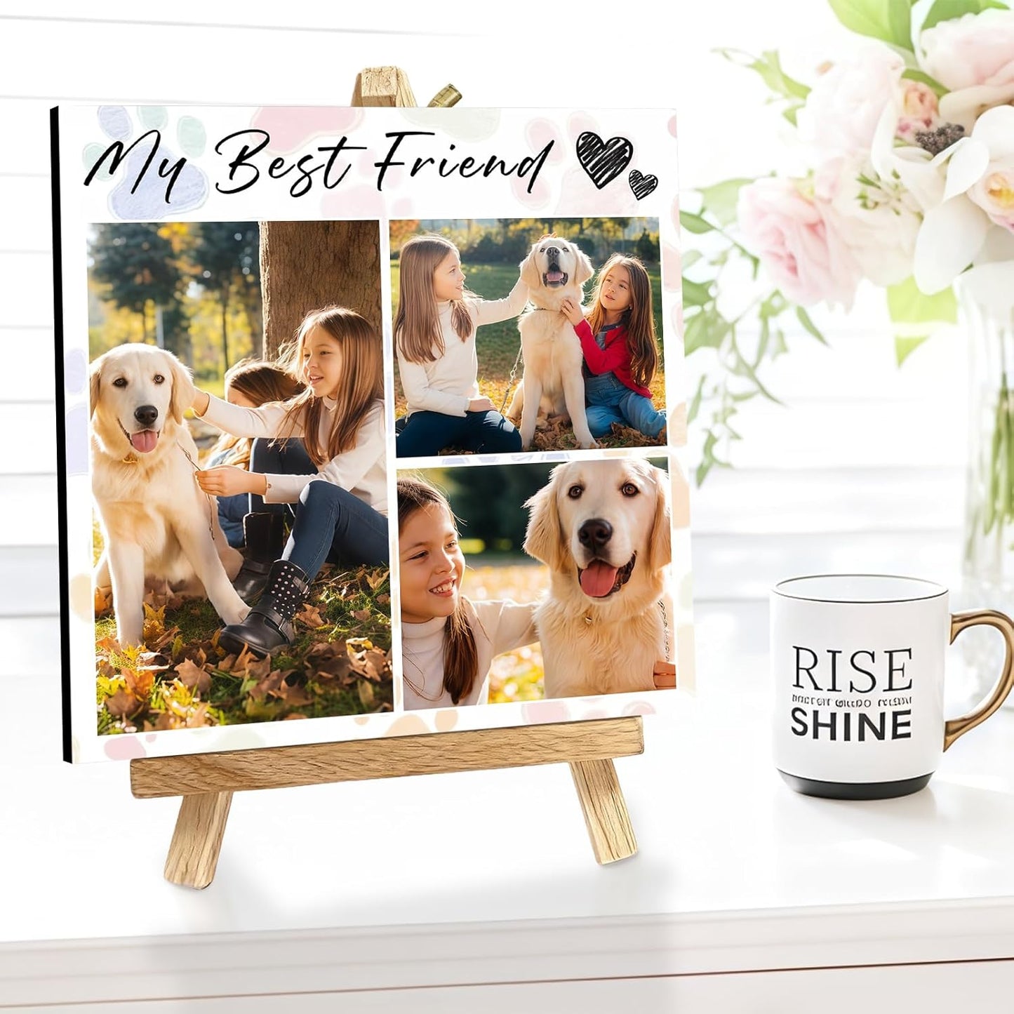 Custom Photo Frame with Stand, Personalized Picture Display, MDF and Wood Construction, Desktop Decor, Multiple Designs, Customizable Gift for Family and Friends