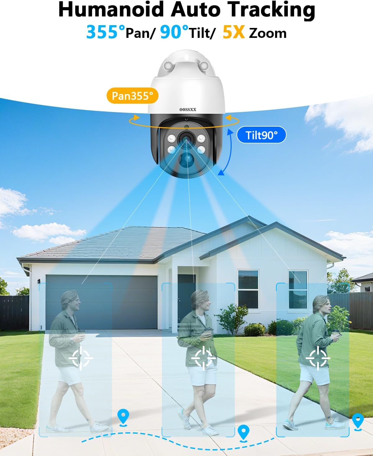4K PT PoE Outdoor Wired Security Camera System Home Wired Cameras Video Surveillance