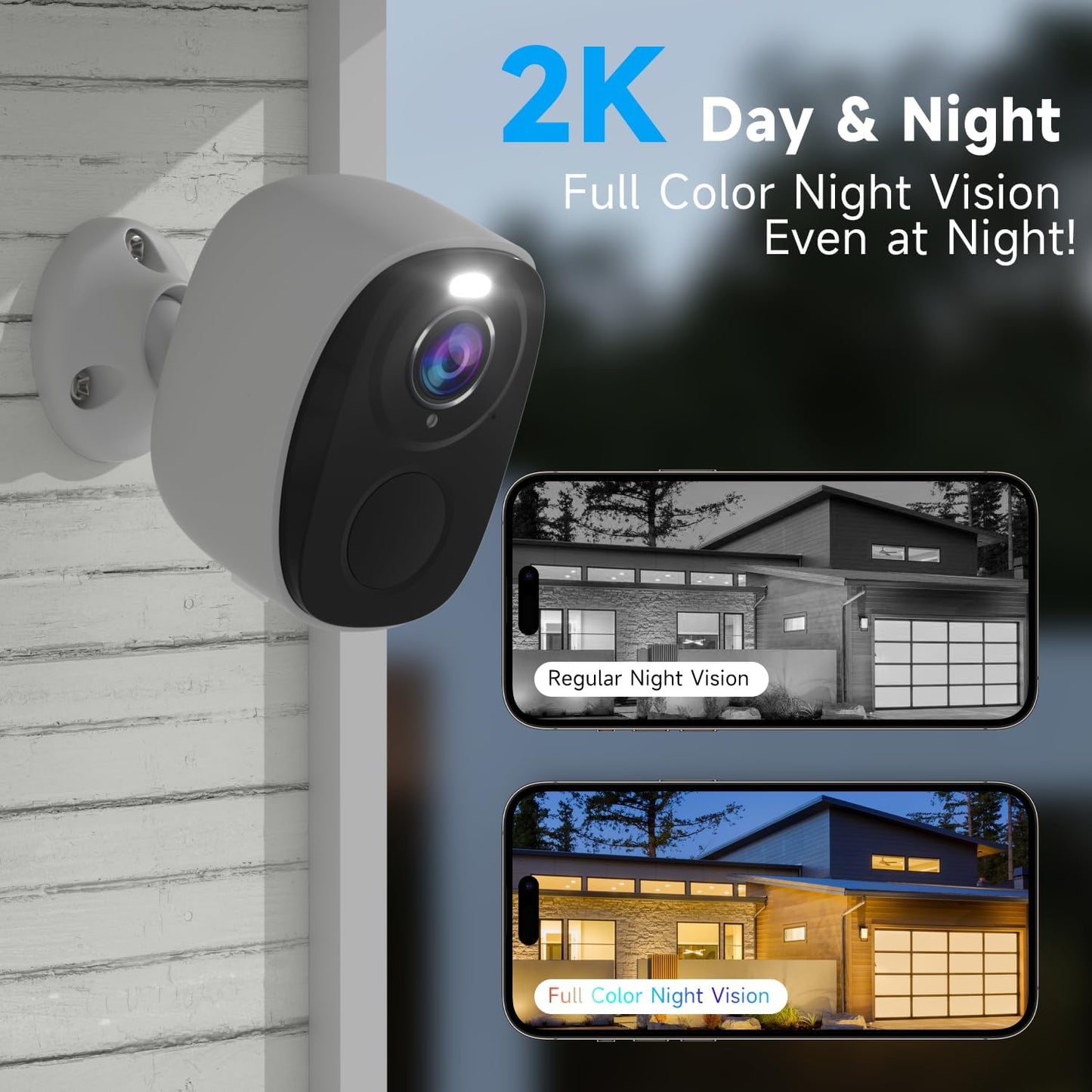 3pcs Solar Security Camera Wireless Outdoor, 2K WiFi Outdoor Camera for Home Security with Solar Panel, 24/7 Recording,AI Motion Detection,Color Night Vision, IP65 Waterproof, 2 Way Audio,SD/Cloud