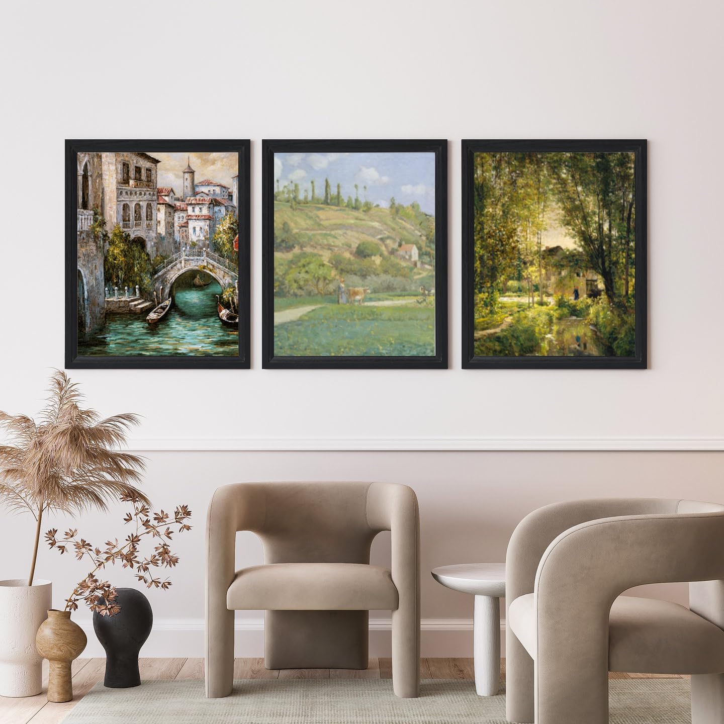 KTKDE 24x36 Poster Frame 3 Pack,Picture Frames Wooden Black 36 by 24 in for Pictures and Art Prints, Exhibition, Caffe Large Frame for Photos, best gift