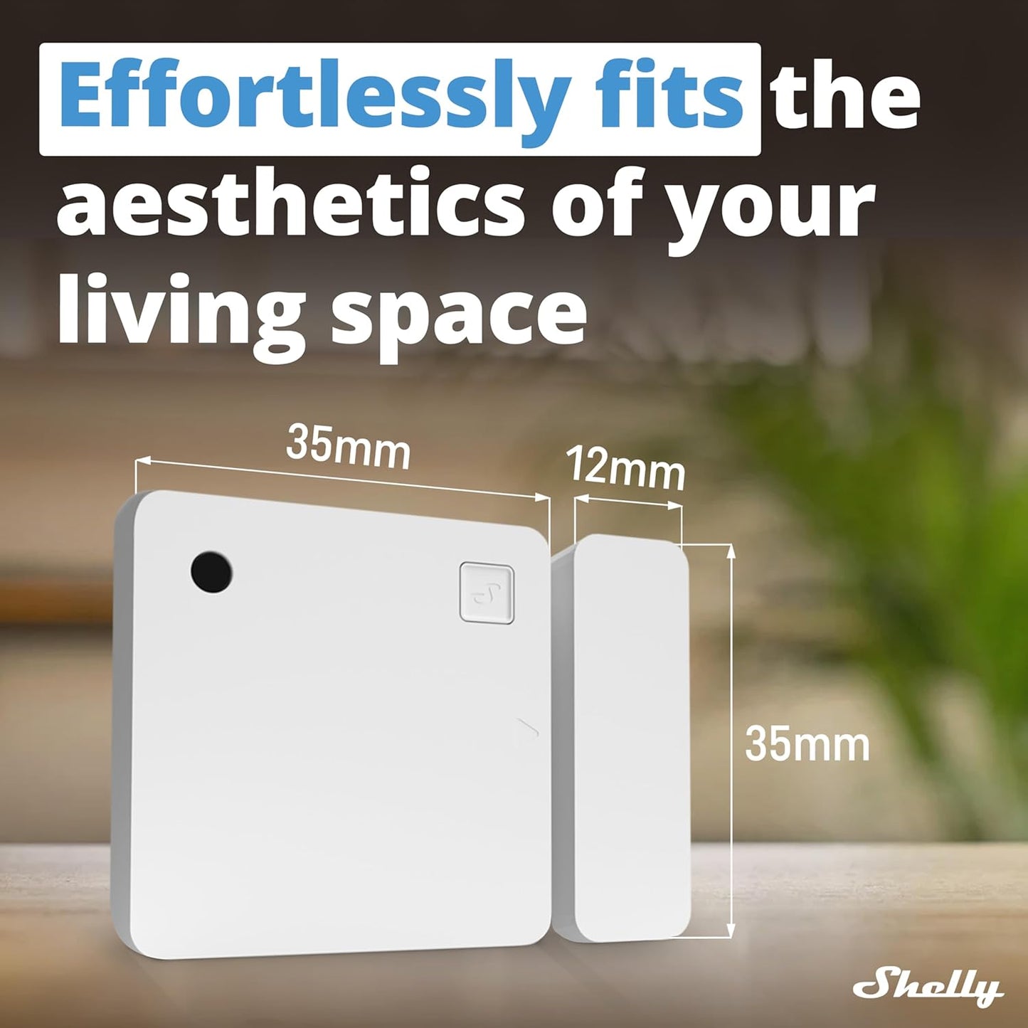 Shelly Blu Door/Window White | Bluetooth Operated Sensor | Home Automation | iOS Android App | Alexa & Google Home Compatibility | Lux and Tilt Angle Measurement | Set Custom Activation Scenes