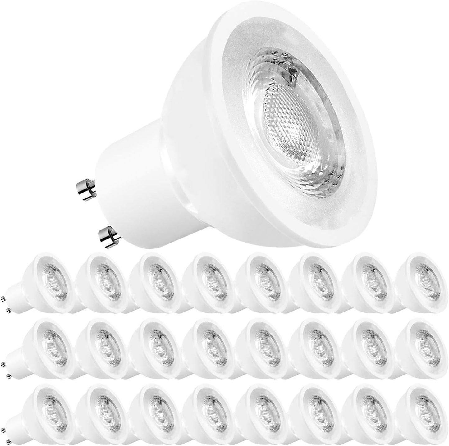 LUXRITE MR16 GU10 LED Bulbs Dimmable, 50W Halogen Equivalent, 3000K Soft White, 500 Lumens, 120V Spotlight LED Bulb GU10, Enclosed Fixture Rated, Perfect for Landscape or Home Lighting (24 Pack)