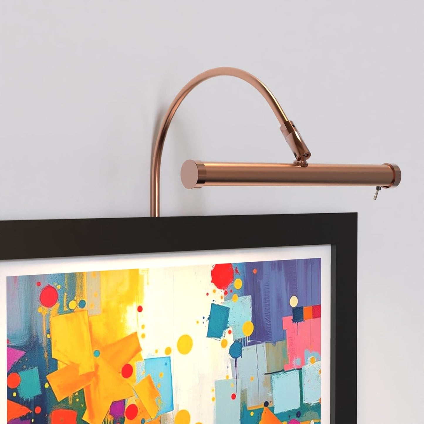 Cocoweb 9 Inch Tru-Slim Copper Picture Light - LED, 2700K, Adjustable Arm, Plug-in, Toggle Switch, Sleek and Compact Design