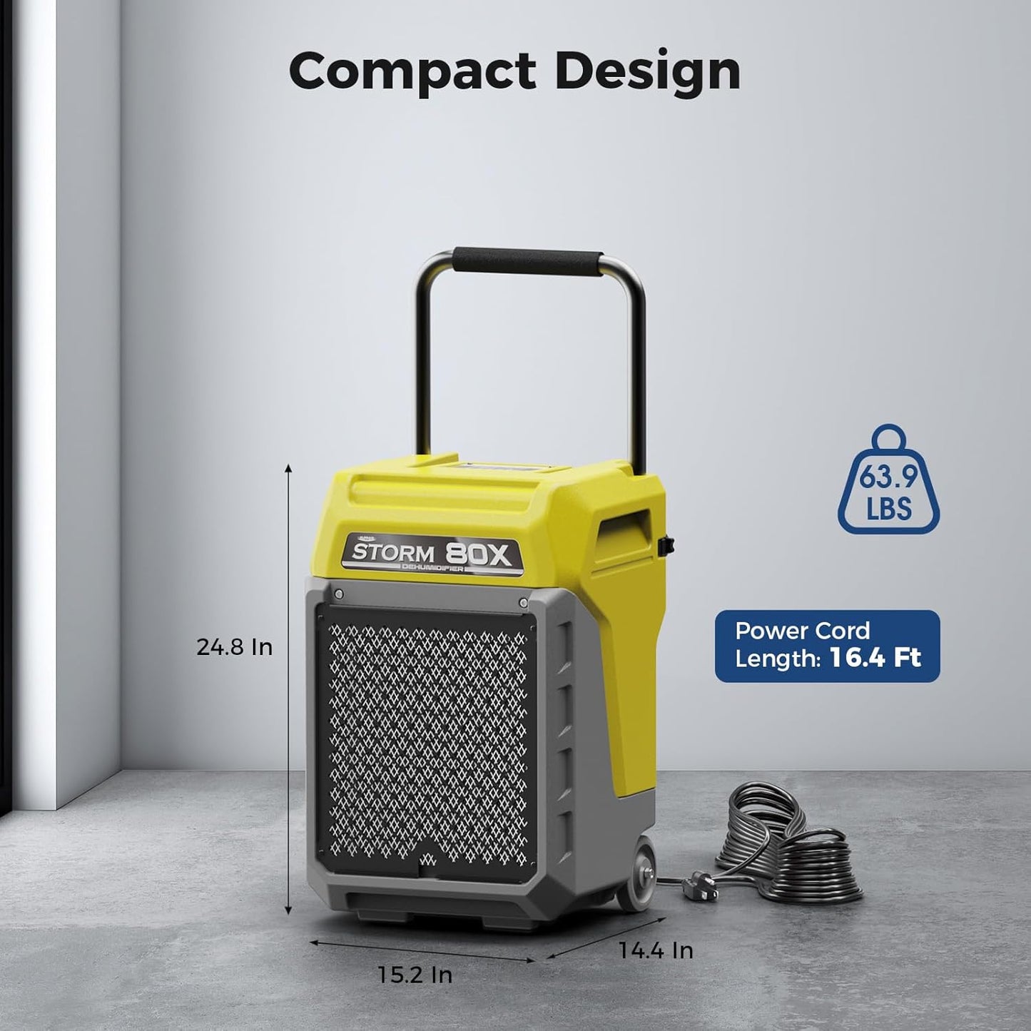 ALORAIR 170 Pints LGR Commercial Dehumidifier with Pump & Drain Hose, Portable Insutrial Dehumidifier for Basments, Home, Job Site, Fit for 2,100 Sq.Ft Space with Wheels & 5 Years Limited Warranty