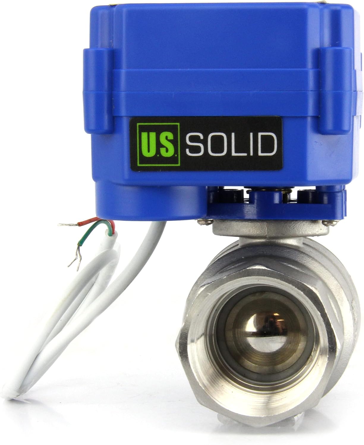 U.S. Solid Motorized Ball Valve- 1" Stainless Steel Ball Valve with Full Port, 9-24V AC/DC and 2 Wire Auto Return Setup (Pack of 25)
