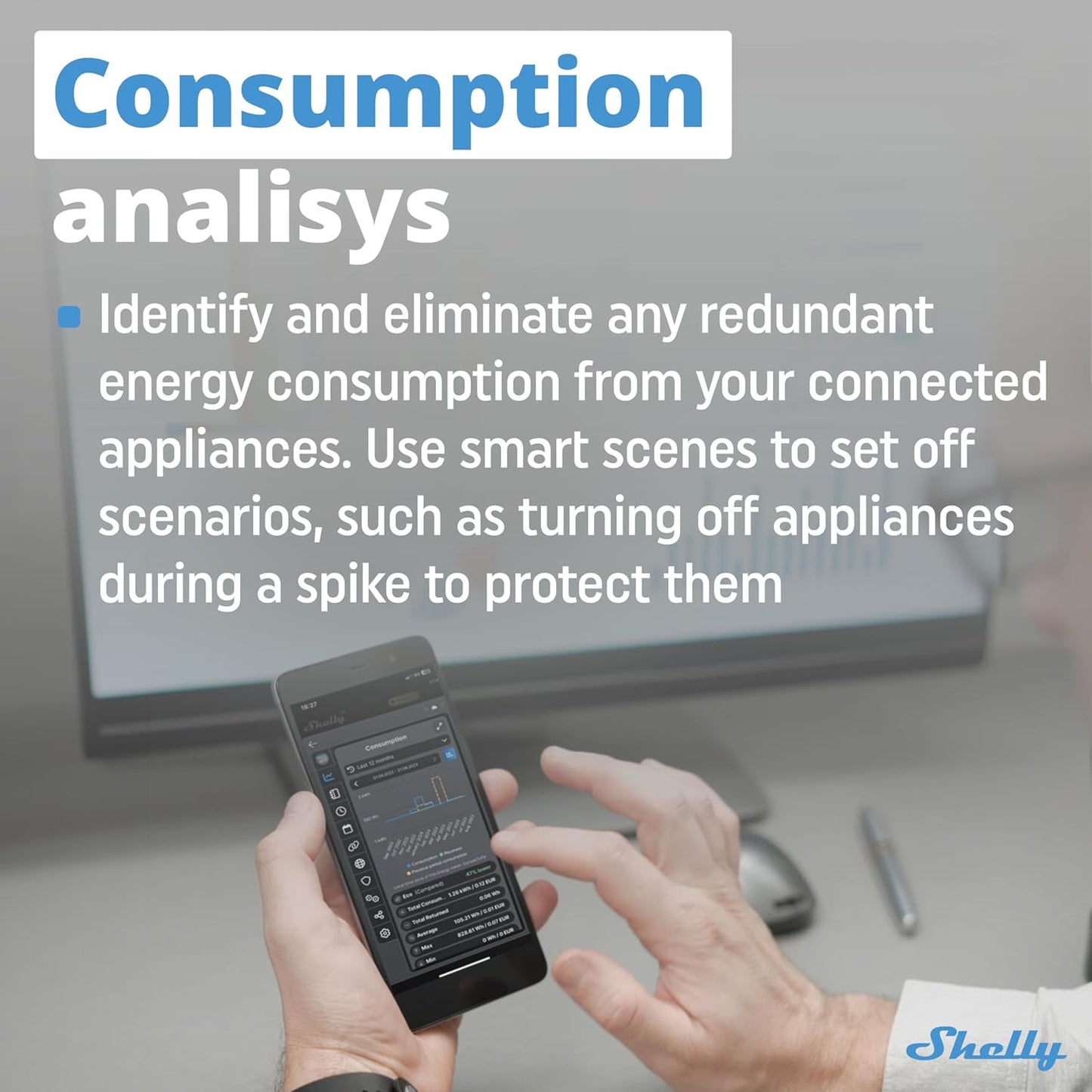 Shelly PM Mini Gen3 | WiFi Smart Power Meter 1 Channel 16 A | Home Automation | Bluetooth Gateway | Compatible with Alexa & Google Home | iOS Android App | No Hub Required | Smart Schedules