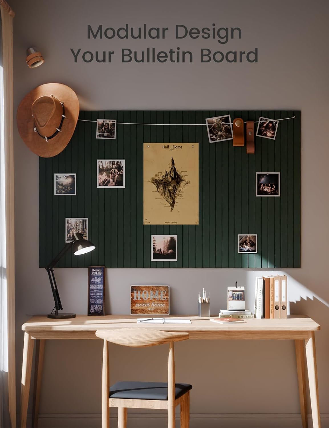 Large Felt Bulletin Board 36"x24" Cork Board Alternative - 6 Pack with 40 Safe Removable Adhesive Tabs, Cork Boards for Walls Cork Board for Home Office Classroom Pin Board- Pine Green