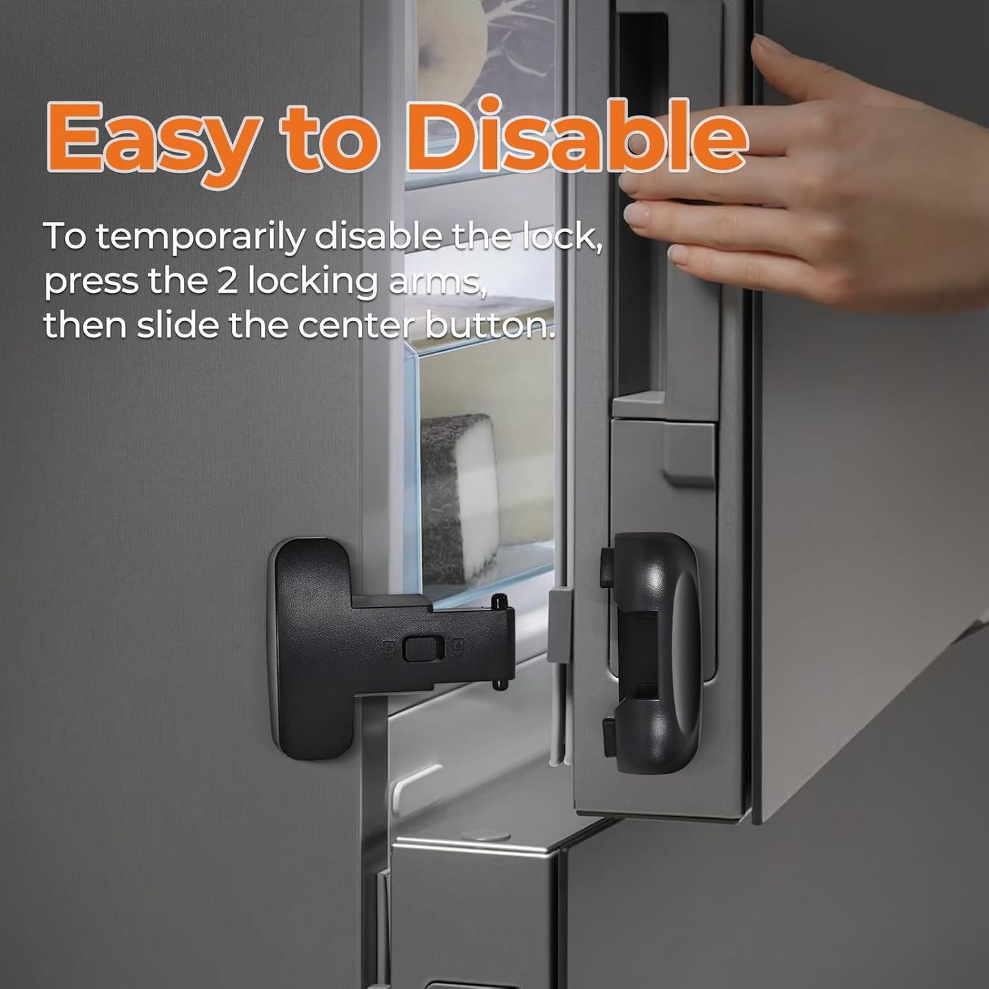 Refrigerator Fridge Door Lock for Kids Child Safety Locks for Doors Freezer Door Lock Easy to Install Keep Door Closed Child Proof Refrigerator，Freezer Door Lock 1 pack, Black