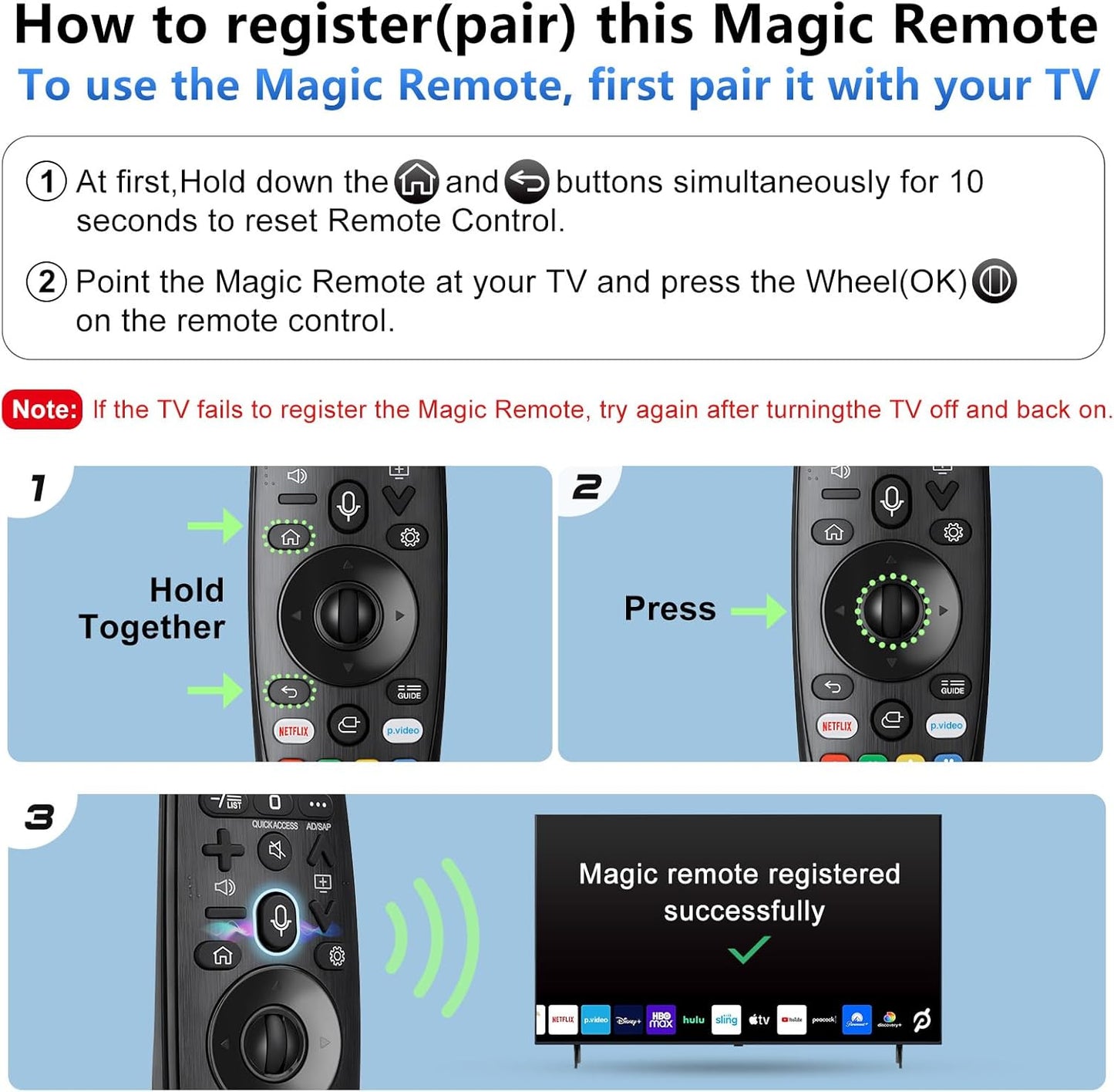 Voice Magic Remote for LG-TV-Remote Control Replacement, AKB75855501 AN-MR20GA MR19BA MR18BA MR650A with Battery, with Voice Recognition and Pointer Function