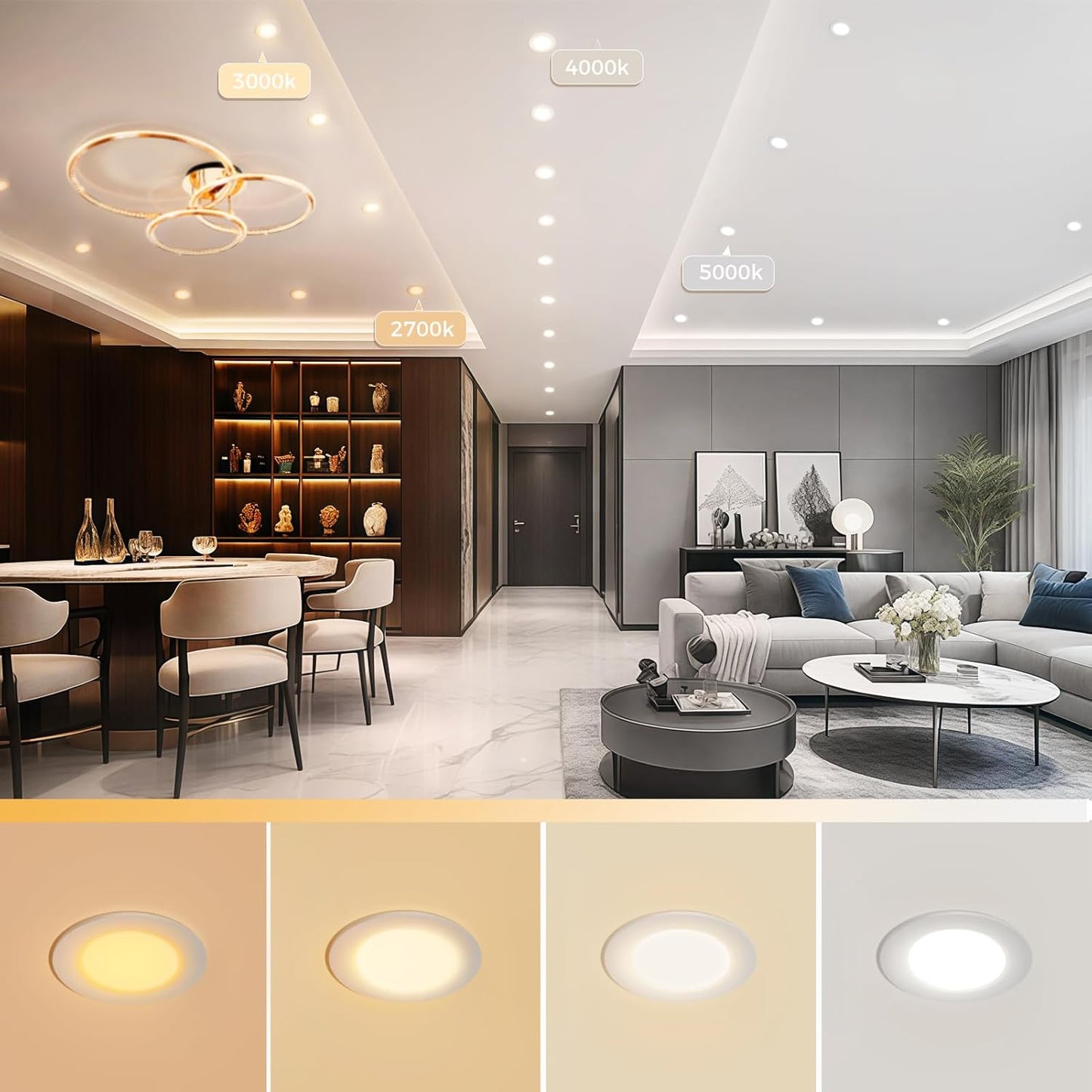 YGS-Tech 2 Inch LED Recessed Lighting, Dimmable Downlight 3W(35W Halogen Equivalent), CRI80, 4000K Natural White Ceiling Light with LED Driver (24 Pack)