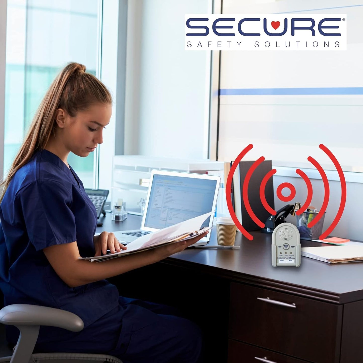 Secure Wireless Floor Mat Sensor Bed Alarm for Elderly Adults - 24"x36" Floor Sensor & Remote Alert Monitor - Bed Alarms and Fall Prevention for Elderly Dementia Patients, Caregiver Alert Seniors
