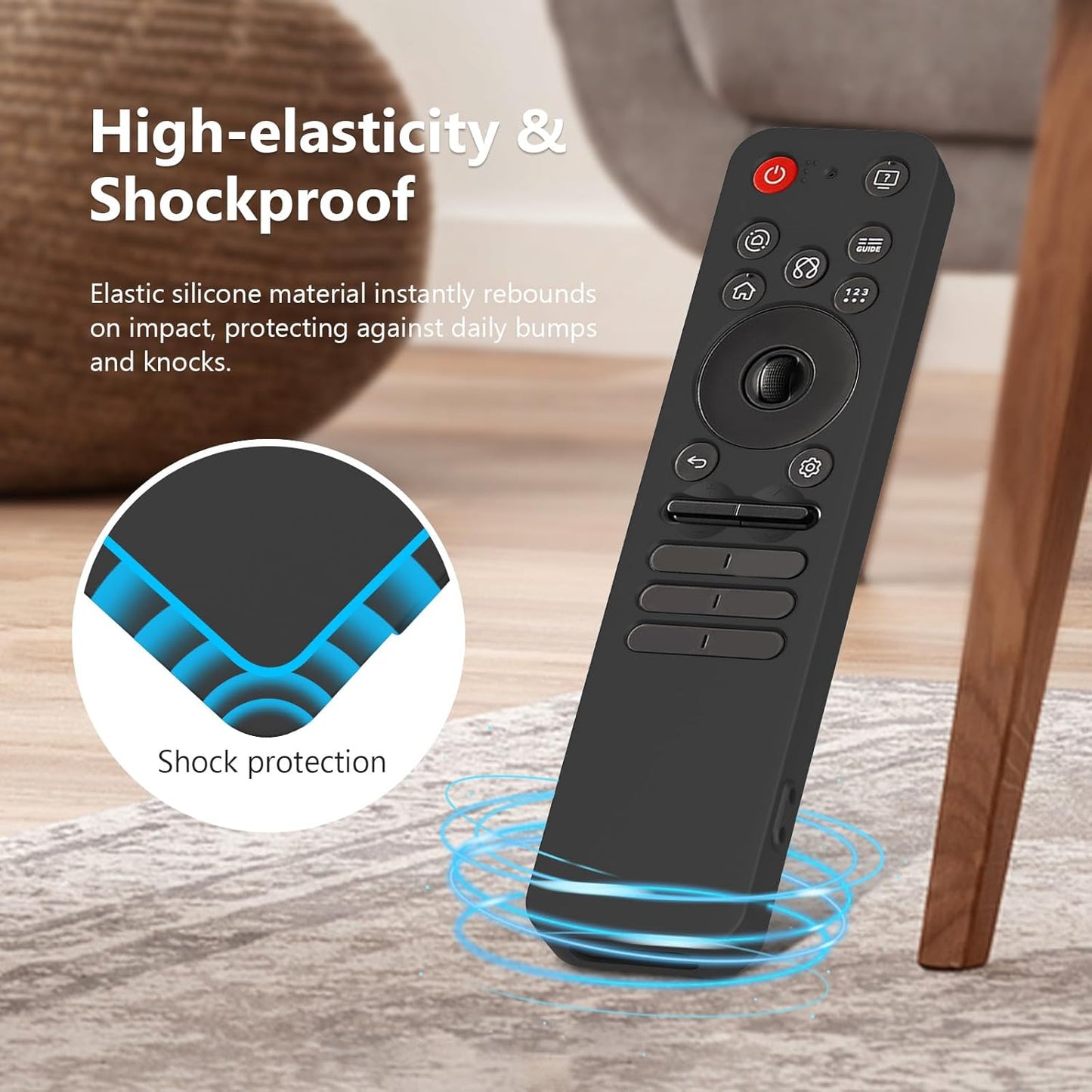 LEFXMOPHY Case Cover for LG MR25GA Remote Protector Sleeve Compatible with 2025 LG OLED Smart TV C5 B5 G5 M5 Series Remote - Black