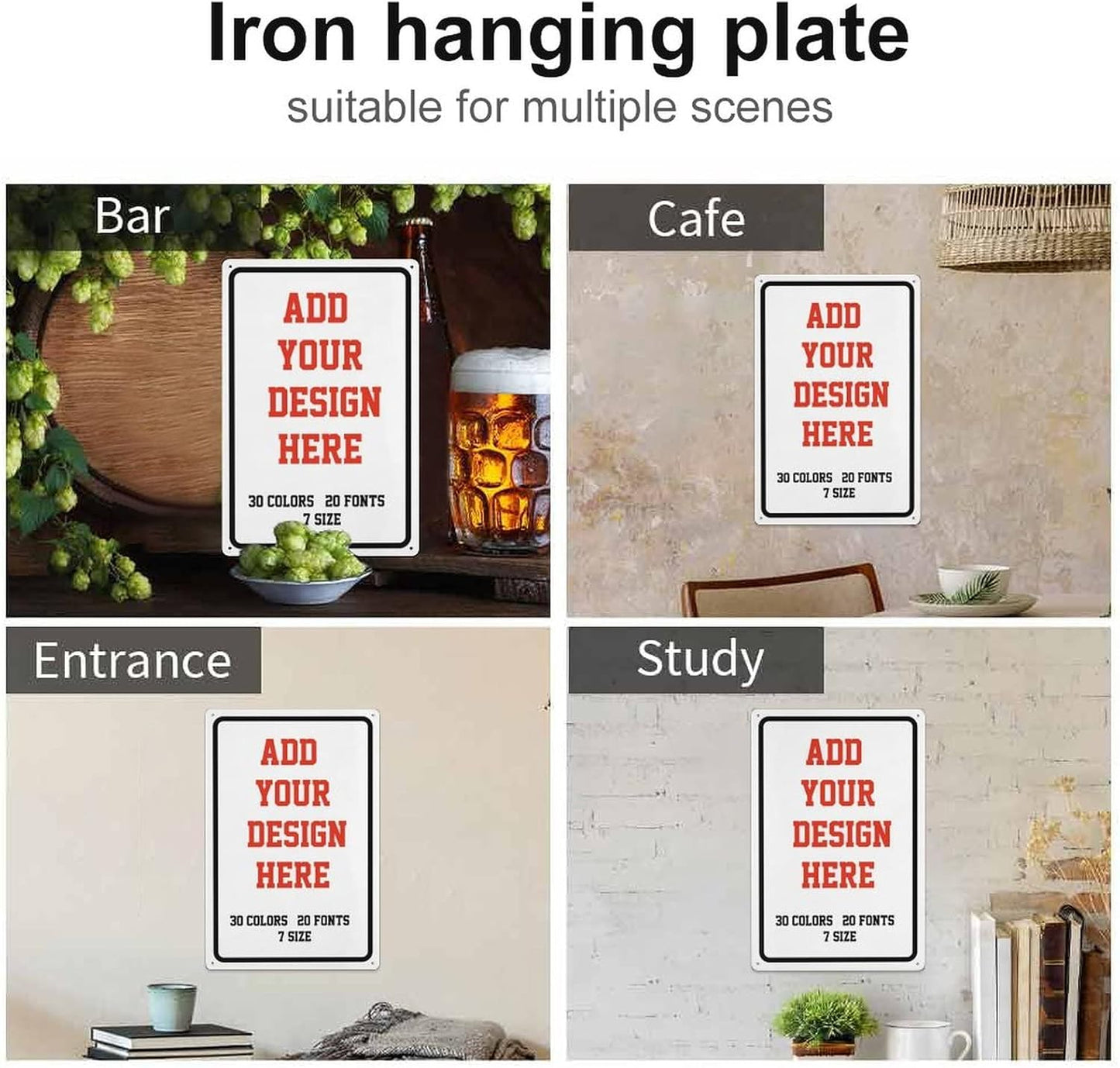 Custom Signs Outdoor Metal Sign - 6 x 8 Personalized for Business, Workplace, Office,Home, Delivery Signs, Road Garden Hazard Intersection Parking Decorative