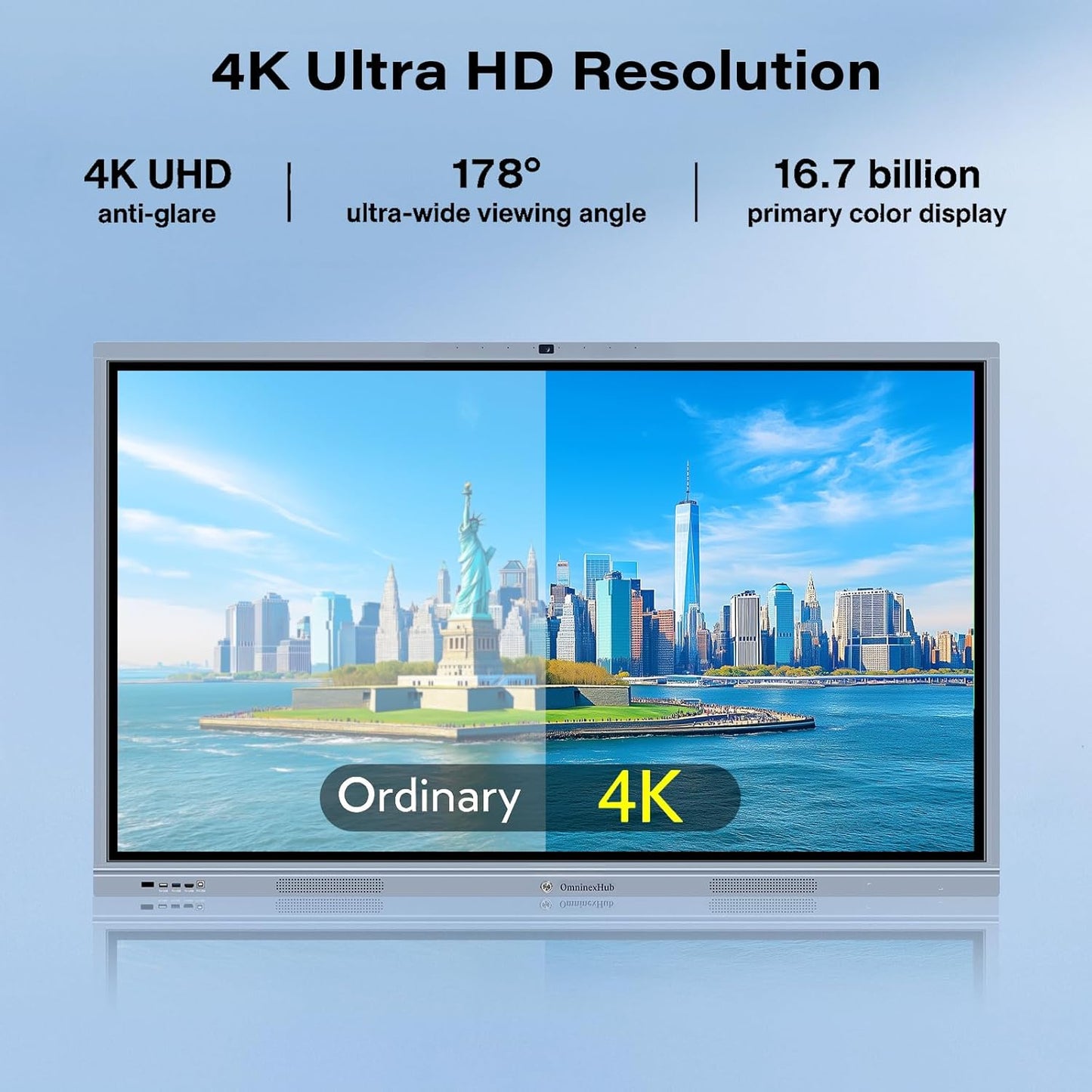 65" Smart Board, Interactive Whiteboard with 20 MP Camera, 4K UHD Touch Screen Digital Smartboard for Classrooms, Business, Office & Conference Rooms (Wall Mount Included)