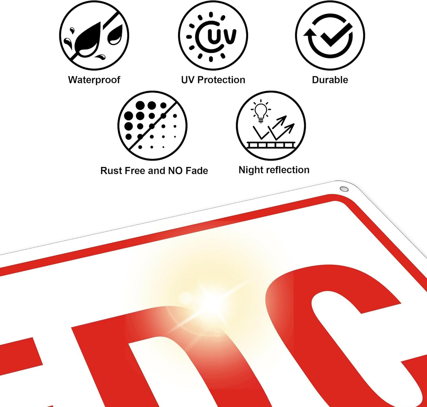 FDC Sign, 2 Pack Outdoor Aluminum Metal Sign, FDC Signs for Fire Department Connection, UV Protected Weather Resistant and Easy to Install (White Color, 10 x 7 inches)