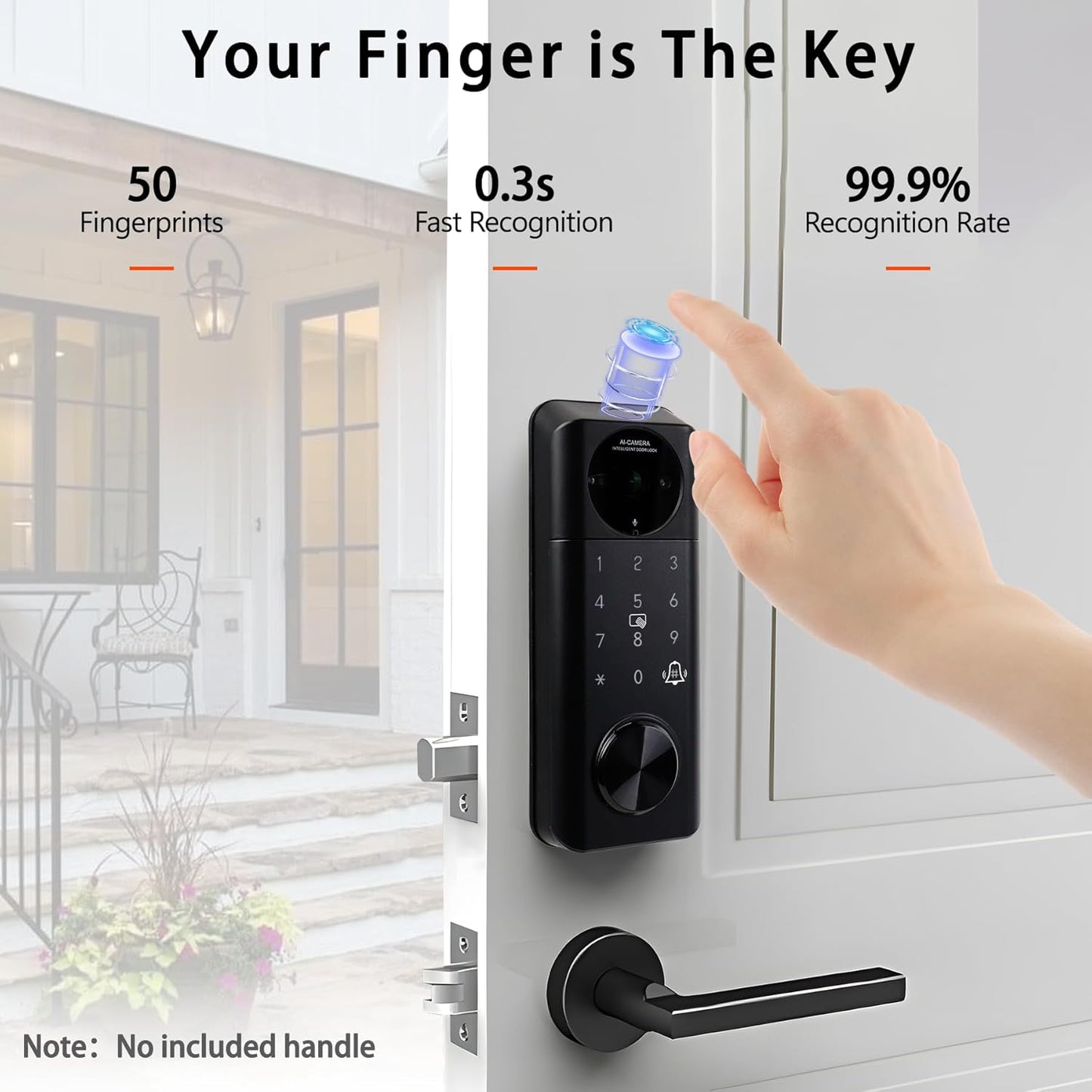 Video Smart Lock with Camera, 5 in 1 Keyless Entry Door Lock with App Control, Built-in WiFi Camera Deadbolt Lock for Front Door, Video Calling (Matte Black)