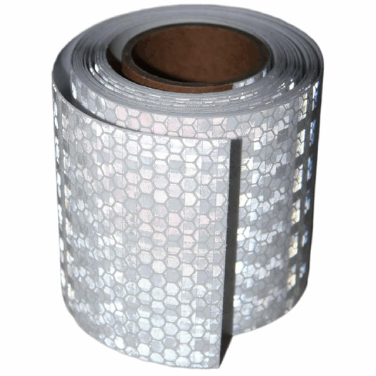 White Reflective Tape Outdoor Waterproof 3 inch, High Visibility Warning Industrial Marking Tape,Safety Stickers (11 feet)