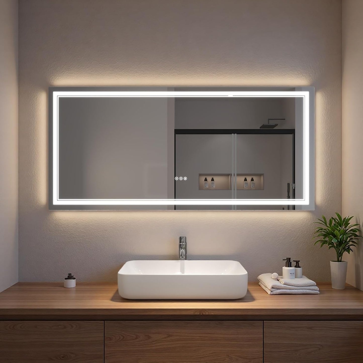 LED Bathroom Mirror with Lights, Wall Mirrors