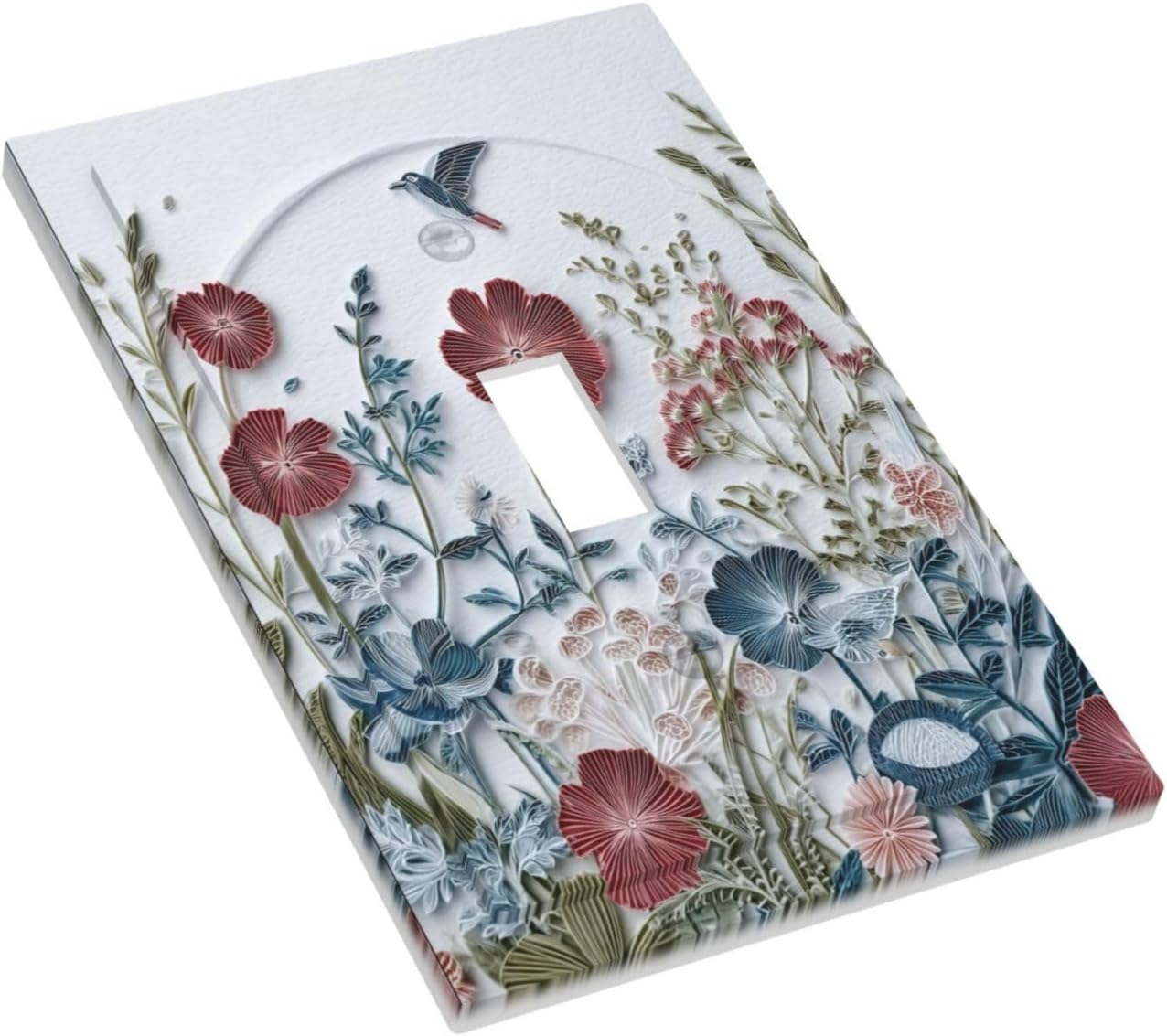 Wildflowers Flowers Floral Plants 1 Gang Single Toggle Wall Plate Cover Decorative Light Switch Covers Electrical Faceplate Switch Plates for Bathroom Kitchen Home