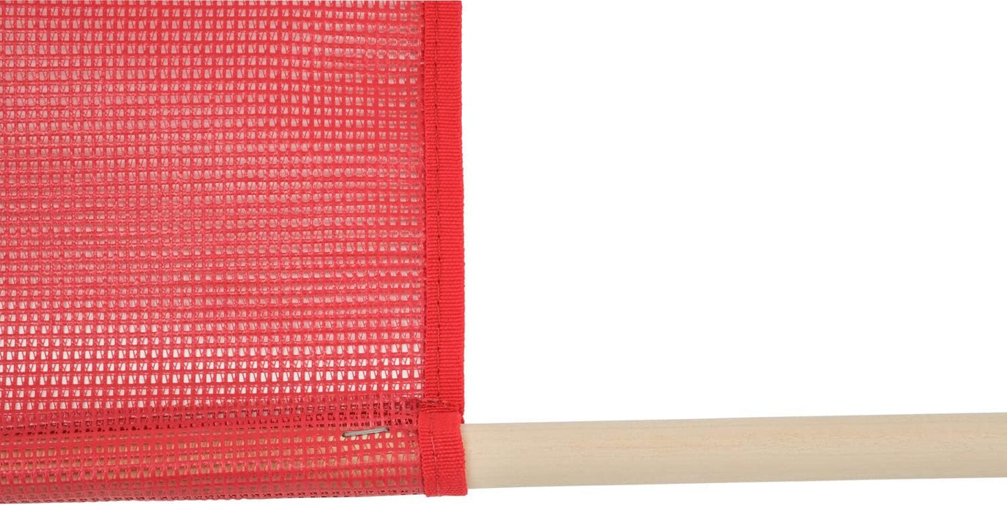 Mytee Products Red Safety Flags for Trucks with Dowel, DOT Compliant - 18 Inch x 18 Inch High Visibility Vinyl Mesh Warning Flags, 8 Pack