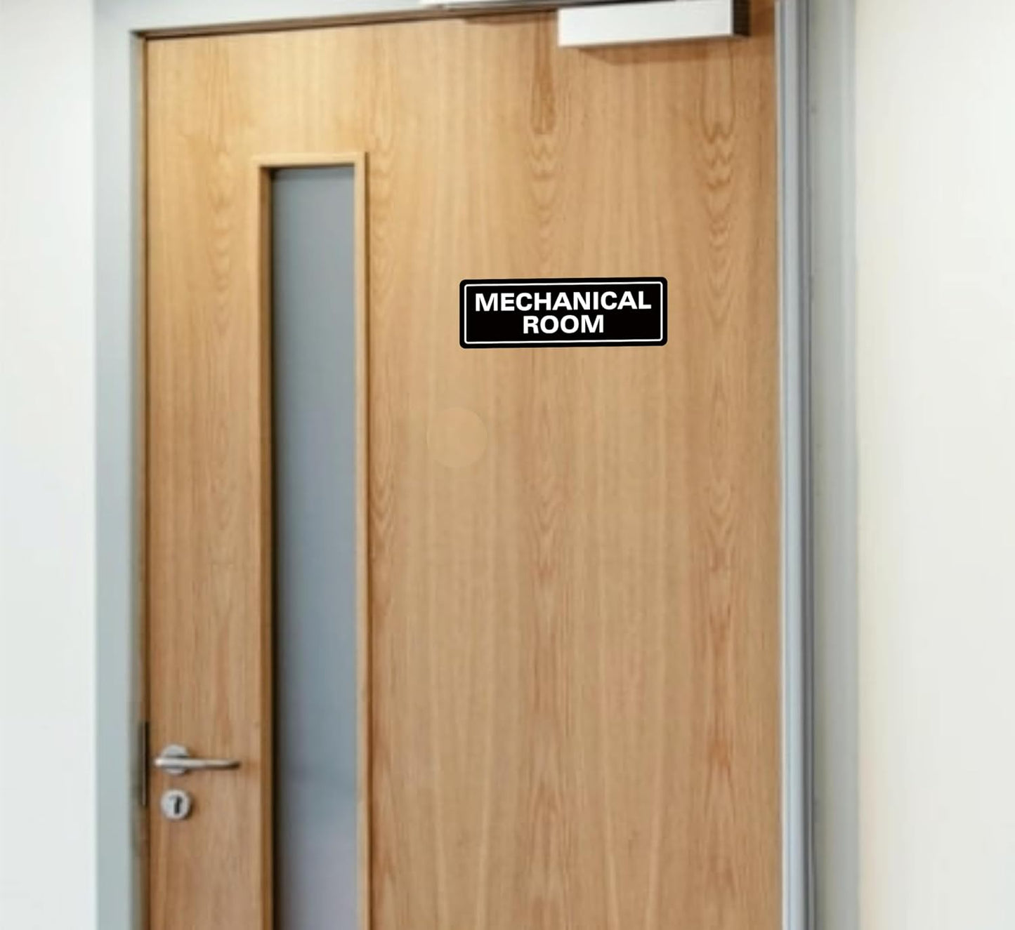Mechanical Room Sign – Equipment Room Sign, Premium Durable Acrylic Material, Super Strong Self-Adhesive, Quick Installation, Suitable For Home And Business (9 × 3 Inches, Black)