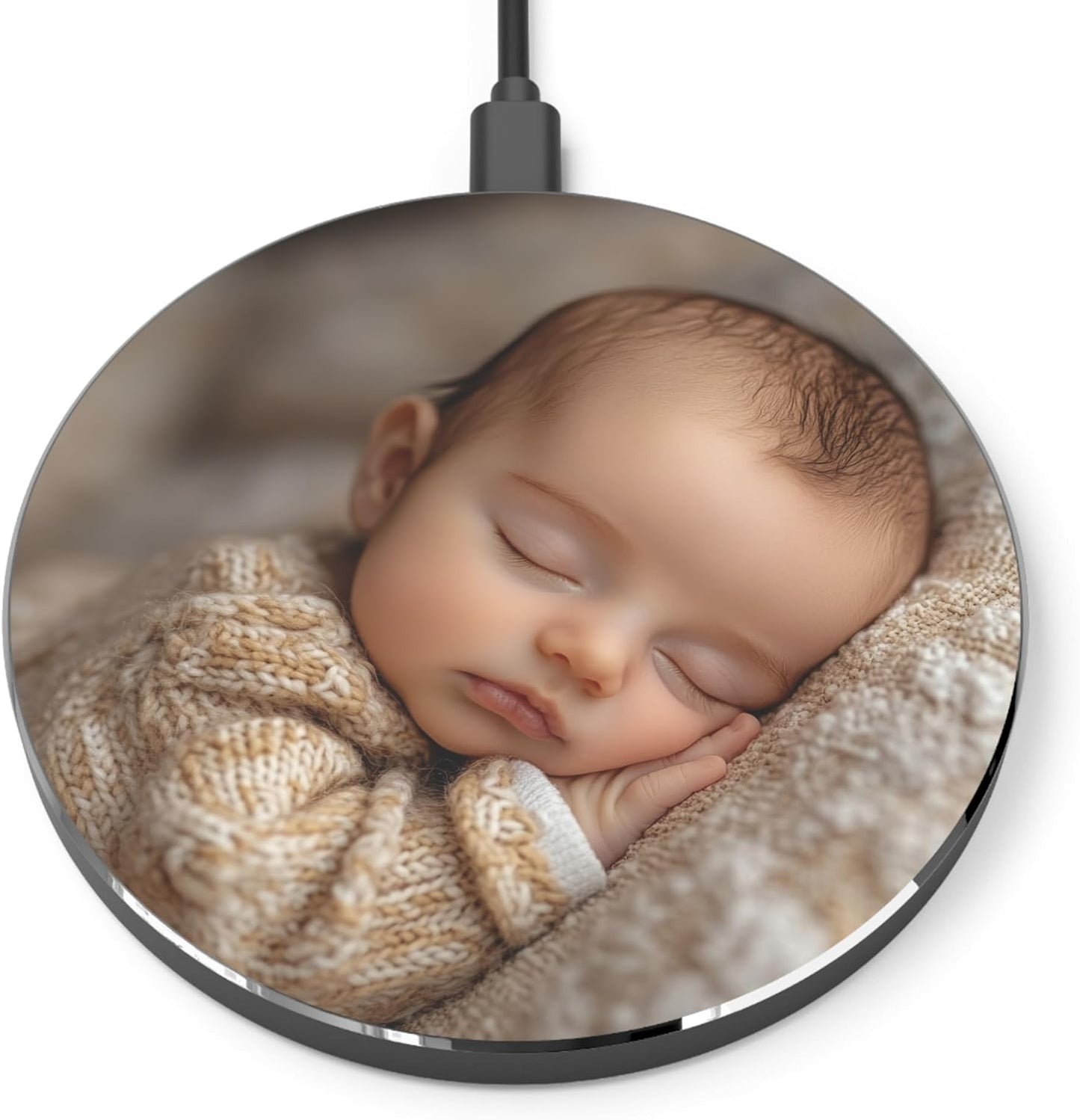 Keepsake Wireless Charging Pad, Custom Photo & Logo Design, Personalized 15W Phone Charger for Christmas or Any Occasion Gift