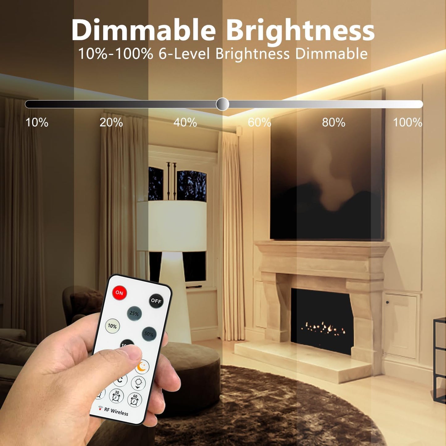 White LED Strip Lights, 131ft Dimmable 24V LED Lights Strip 4000K Bright Natural White, Flexible Tape Lights for Bedrooms, Kitchen, Cabinet, Christmas Decor, 2 Rolls of 65.6ft