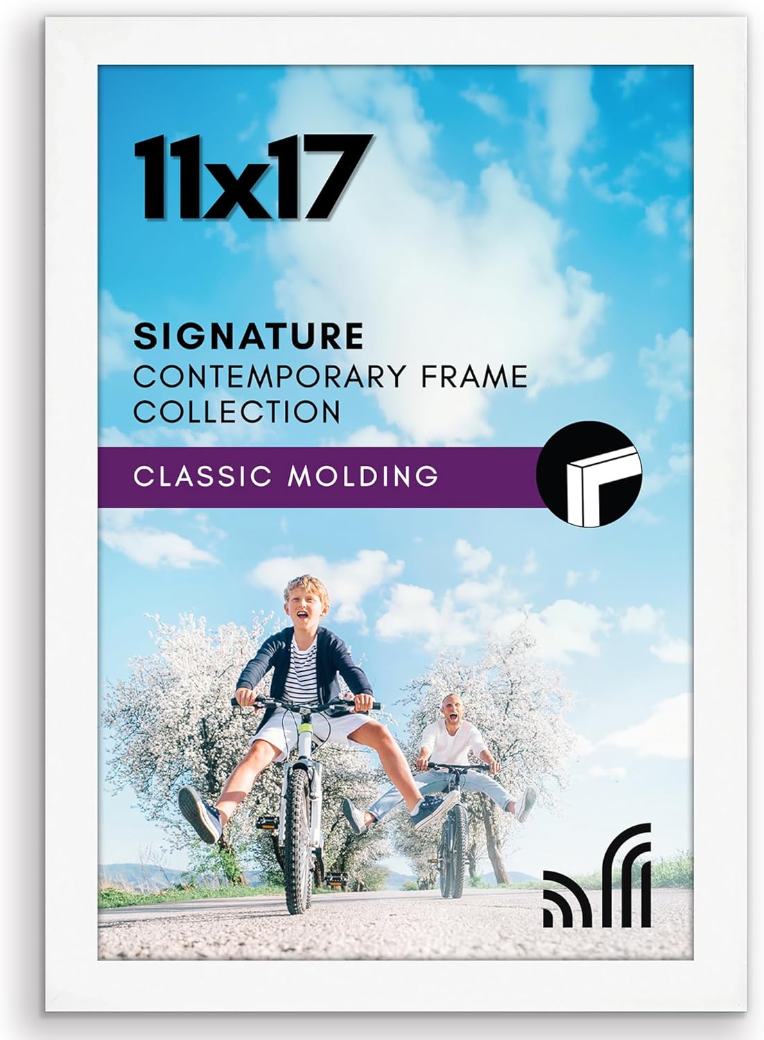 Americanflat 11x17 Picture Frame with Shatter-Resistant Glass - Signature Collection - Gallery-Style Frames Made of Engineered Wood - Photo Frame for Wall Display - White