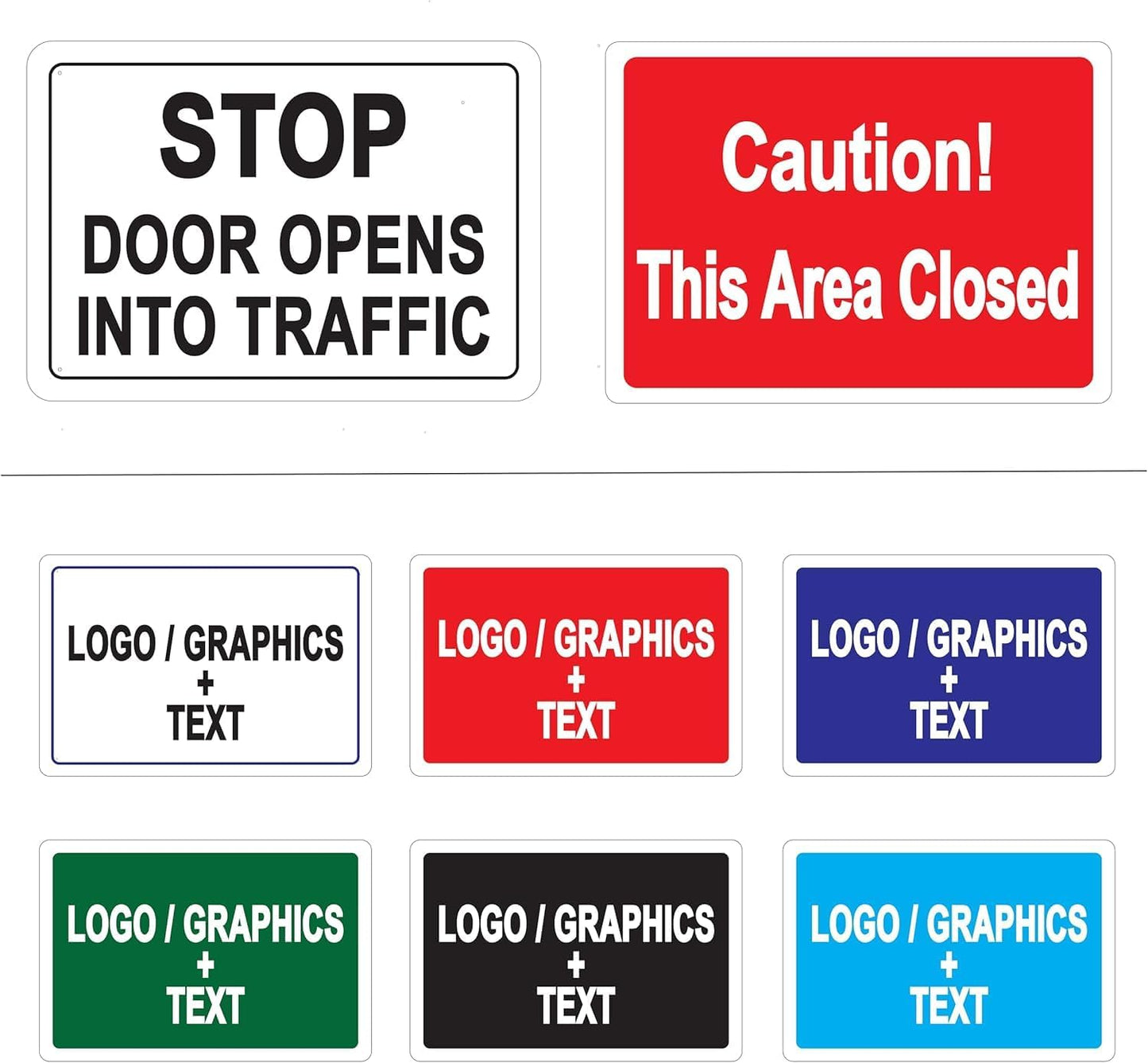 Custom Metal Sign, Choose your own Colors, Fonts. Add Graphics, Outdoor Protection. Heavy-Duty Rust-Free Commercial Grade Aluminum Sign - 7"x10" (landscape style 1)