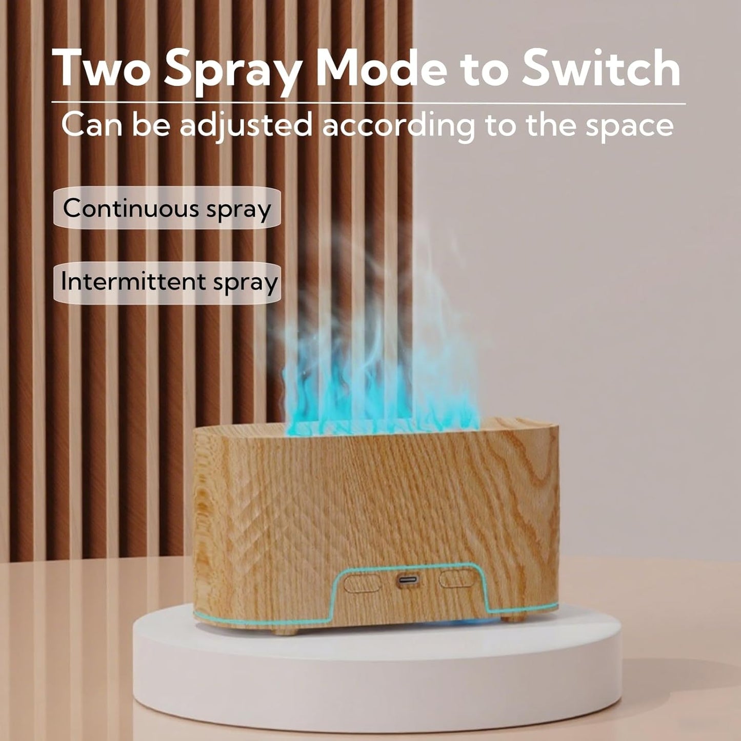 Portable Small Humidifier Dual Nozzle - Large Cool Mist Humidifiers Double Spray Ports, Water Shortage Protection, Ultra-Quiet, Mini Humidifier for Bedroom Plants Office Car Travel (Flame Black)