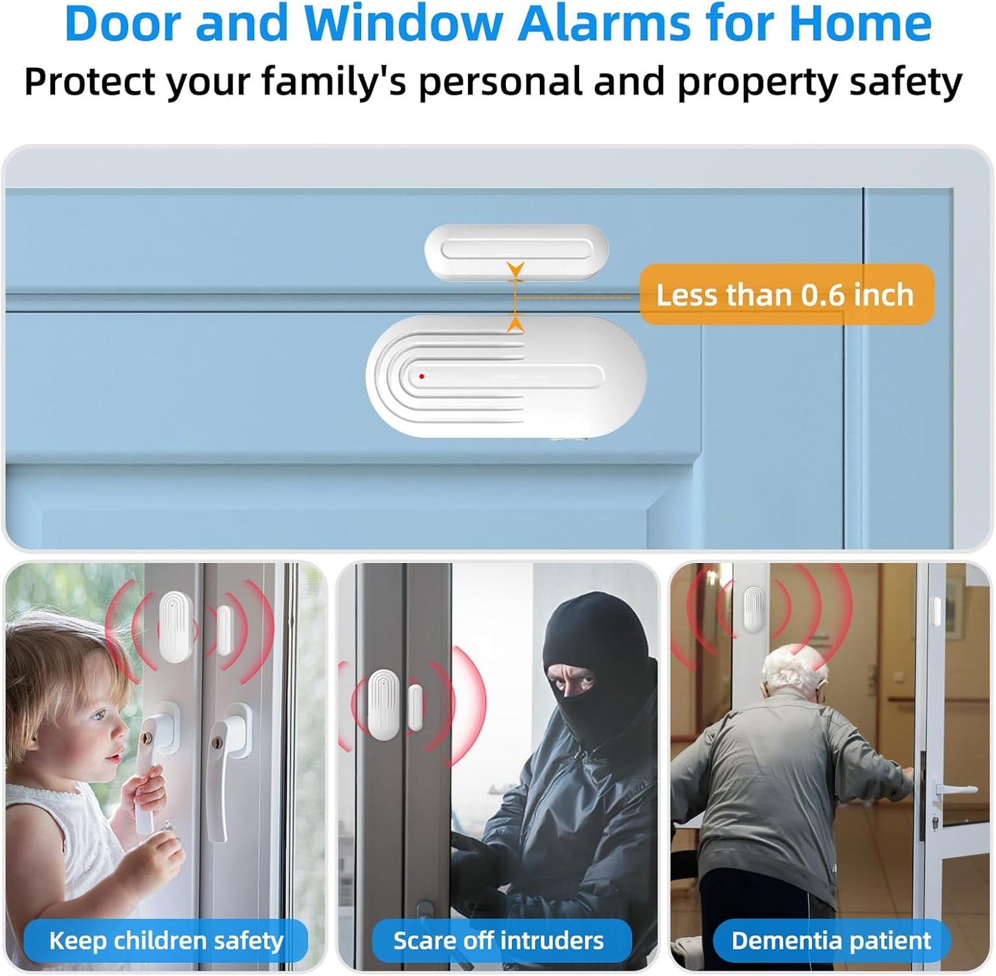 Door Chime, Daytech Wireless Door Sensor Chime 800ft Range Door Entry Chime with 20 Chimes 5 Adjustable Volume Mute Mode LED Indicator Door Open Chime for Business/Home When Entering, Door Open Alert