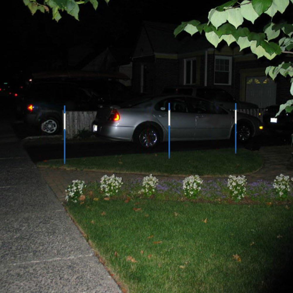 FiberMarker 48 Inch Reflective Driveway Markers Solid Driveway Poles for Easy Visibility at Night 5/16 Inch Diameter Blue, 20-Pack (4ft)