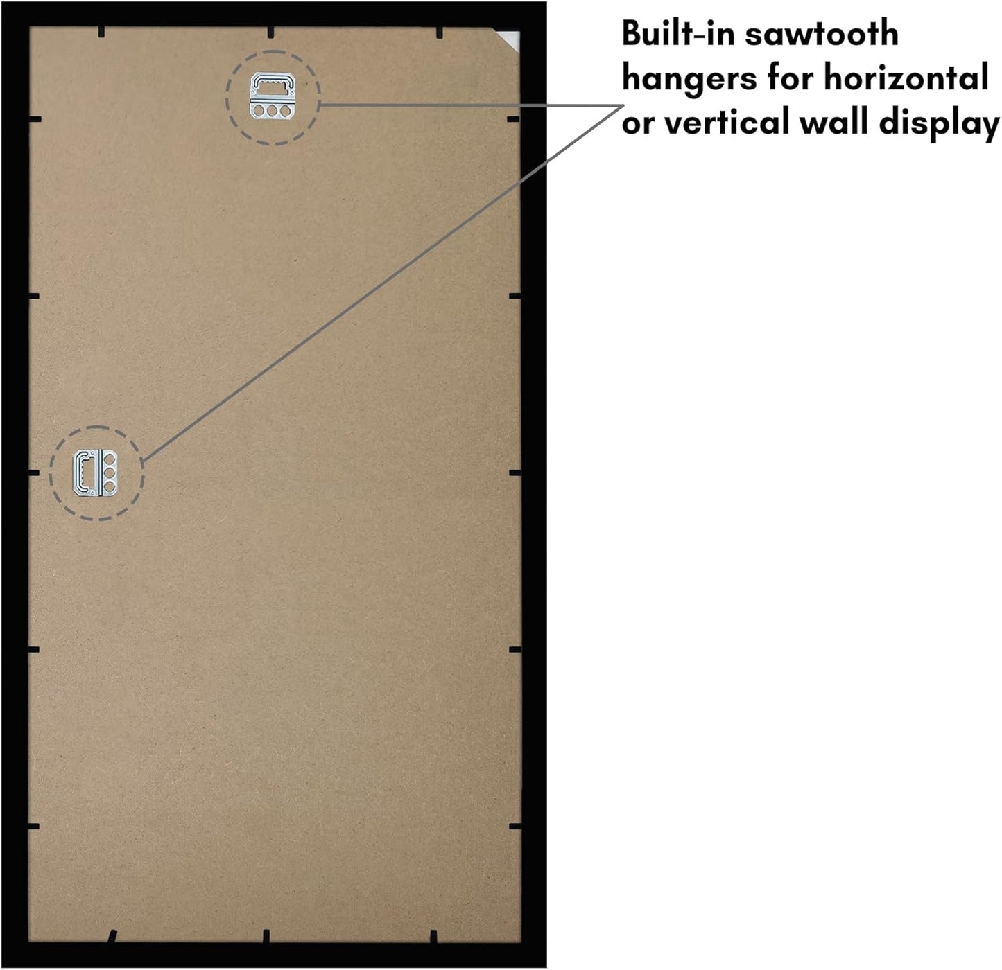 Americanflat 9x17 Picture Frame with Shatter-Resistant Glass - Signature Collection - Gallery-Style Frames Made of Engineered Wood - Photo Frame for Wall Display - Black